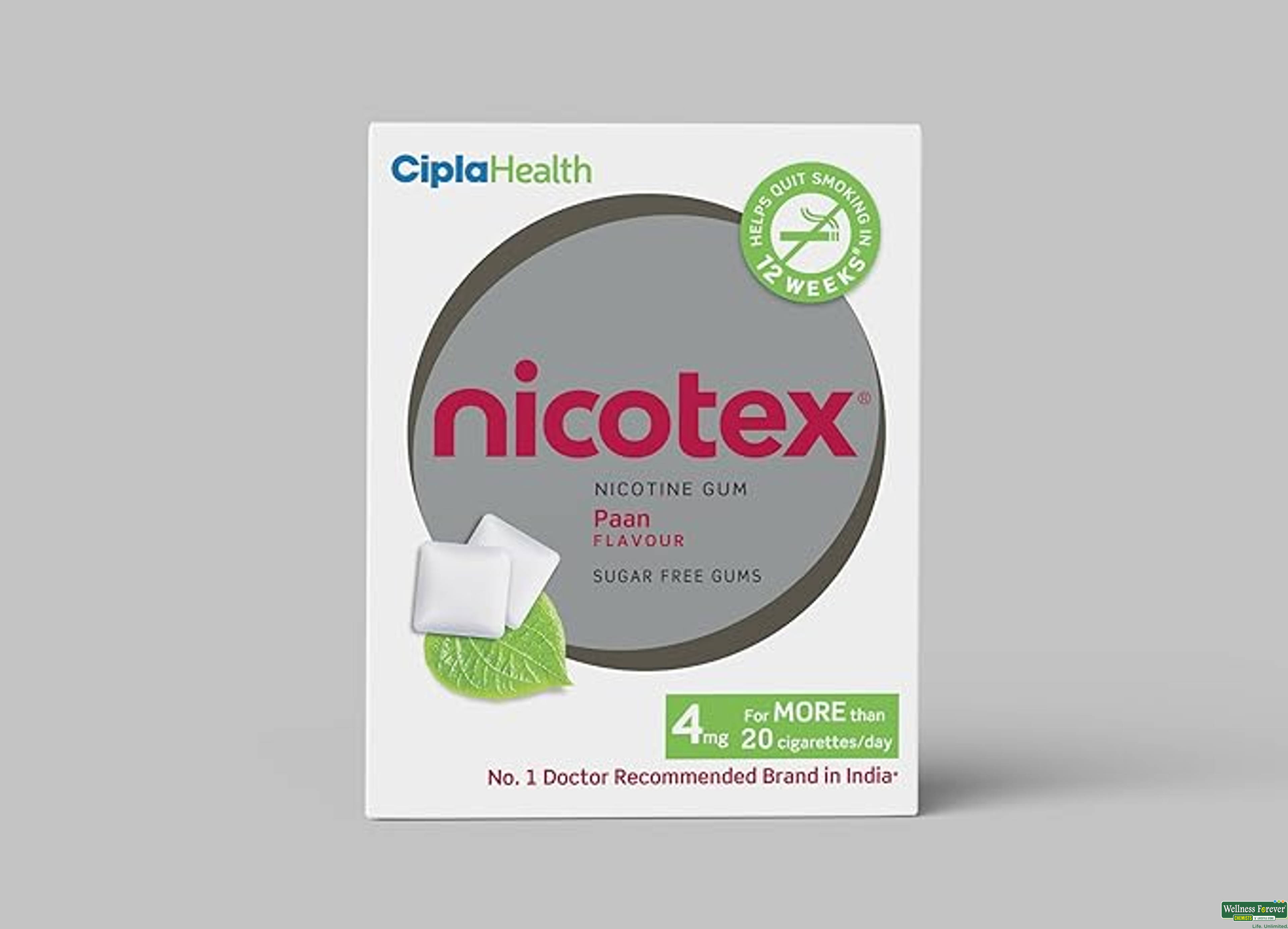 Nicotex-Pan Sugar Free 4Mg 12 Gum-image