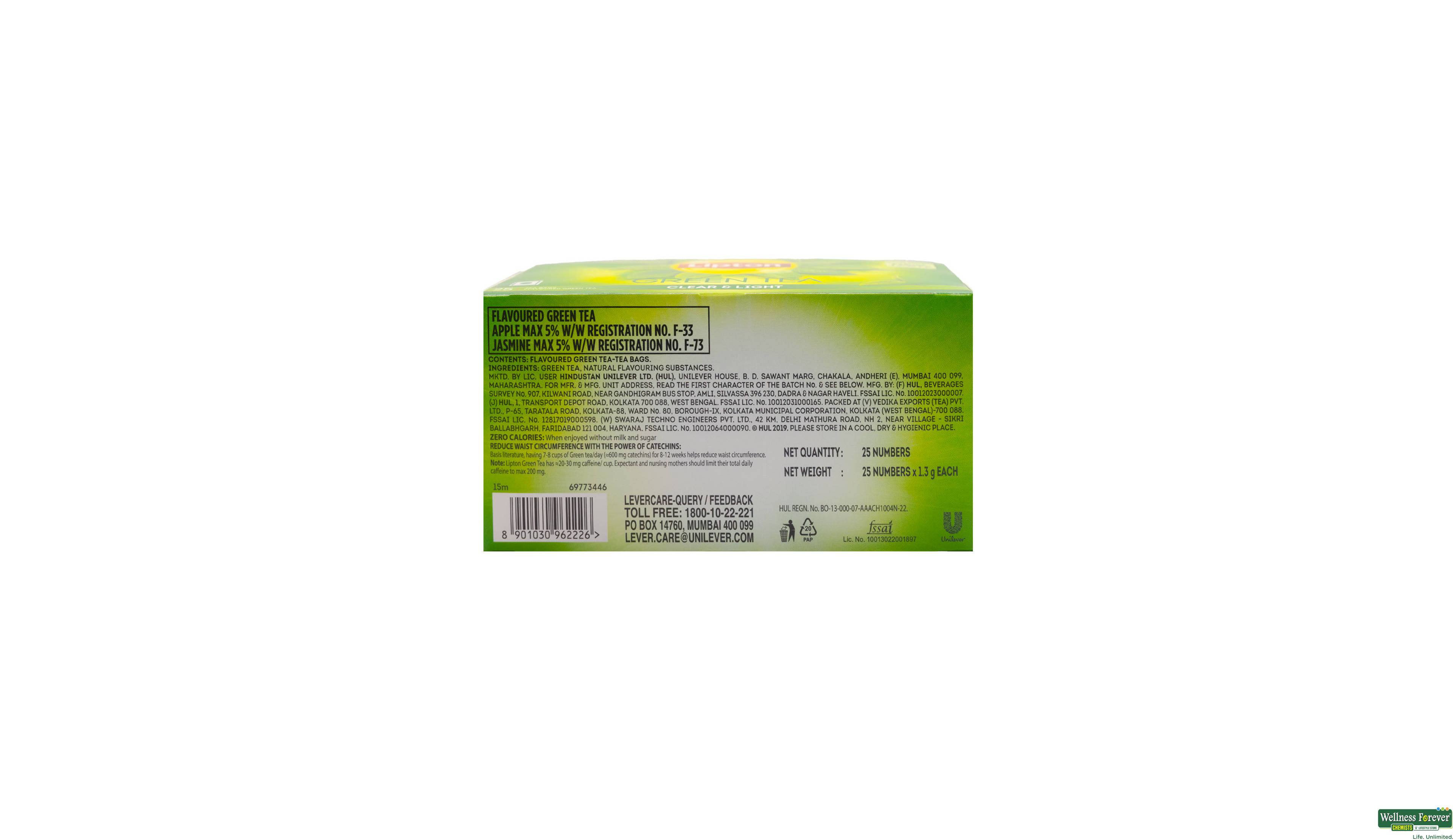 LIPTON GREEN TEA CLEAR & LIGHT 25 TB- 2, 32.5GM, null