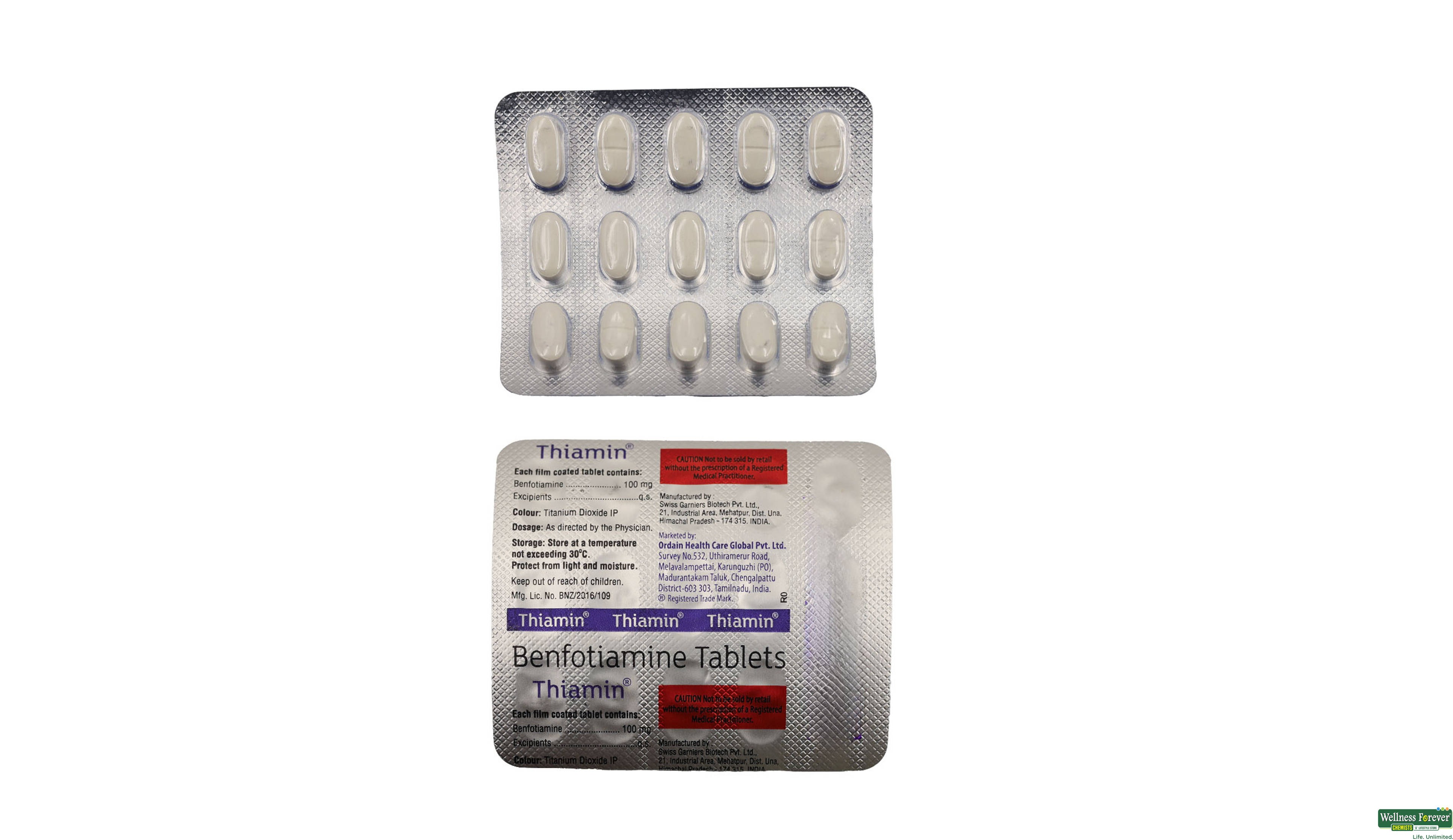 THIAMIN 100MG 15TAB- 1, 15TAB, null