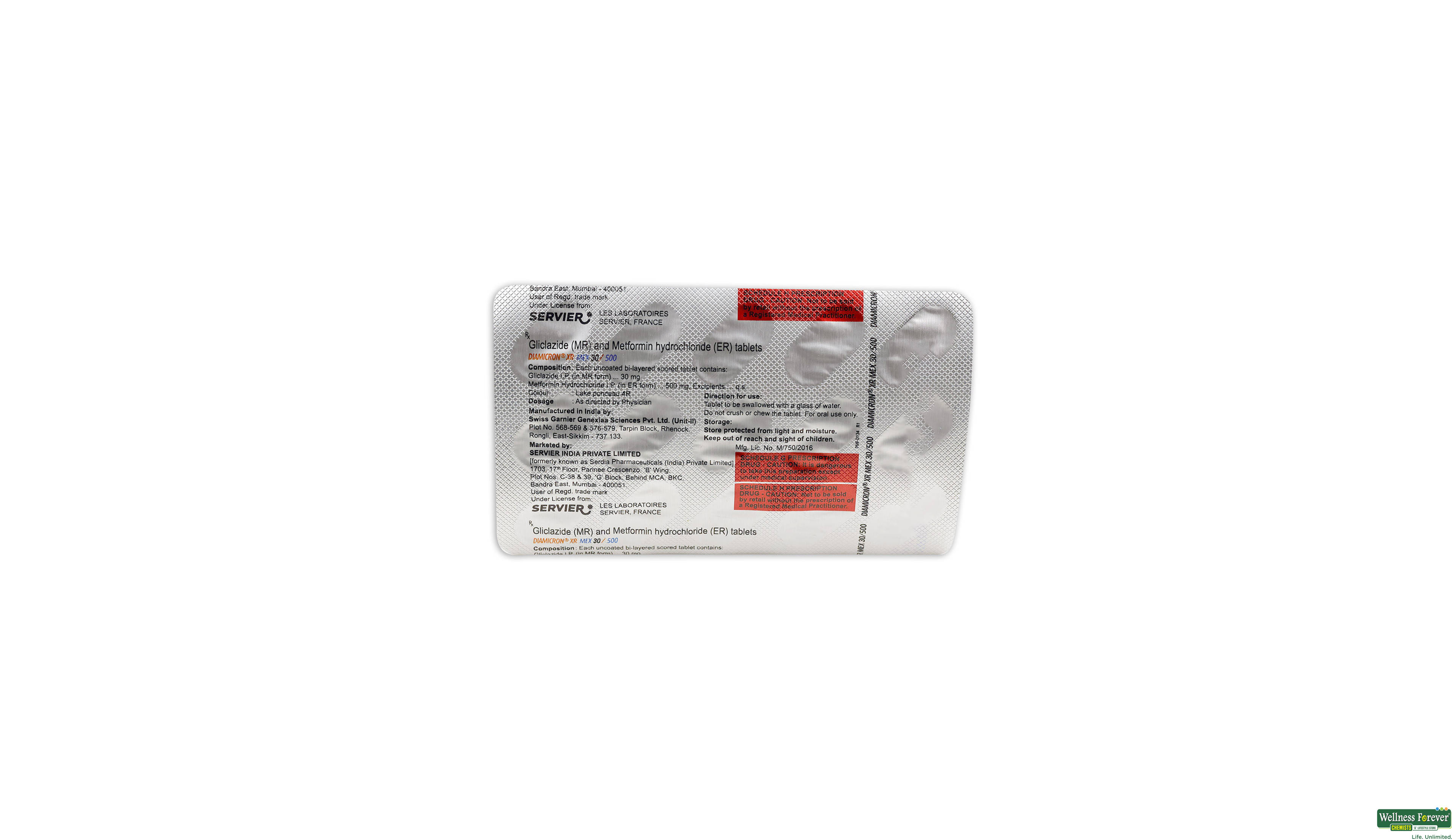 DIAMICRON XR MEX 30/500MG 15TAB- 1, 15TAB, null