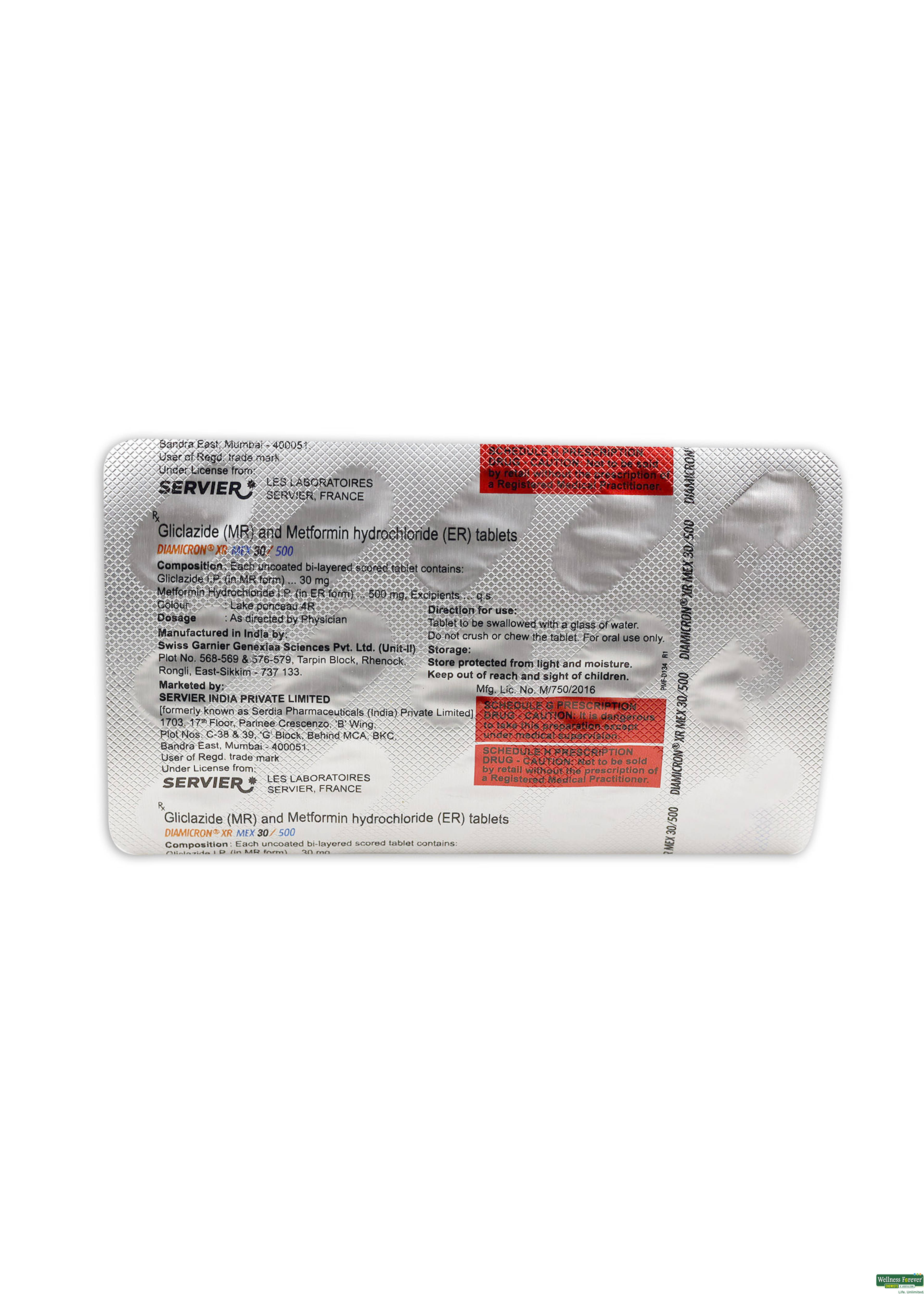 DIAMICRON XR MEX 30/500MG 15TAB-image