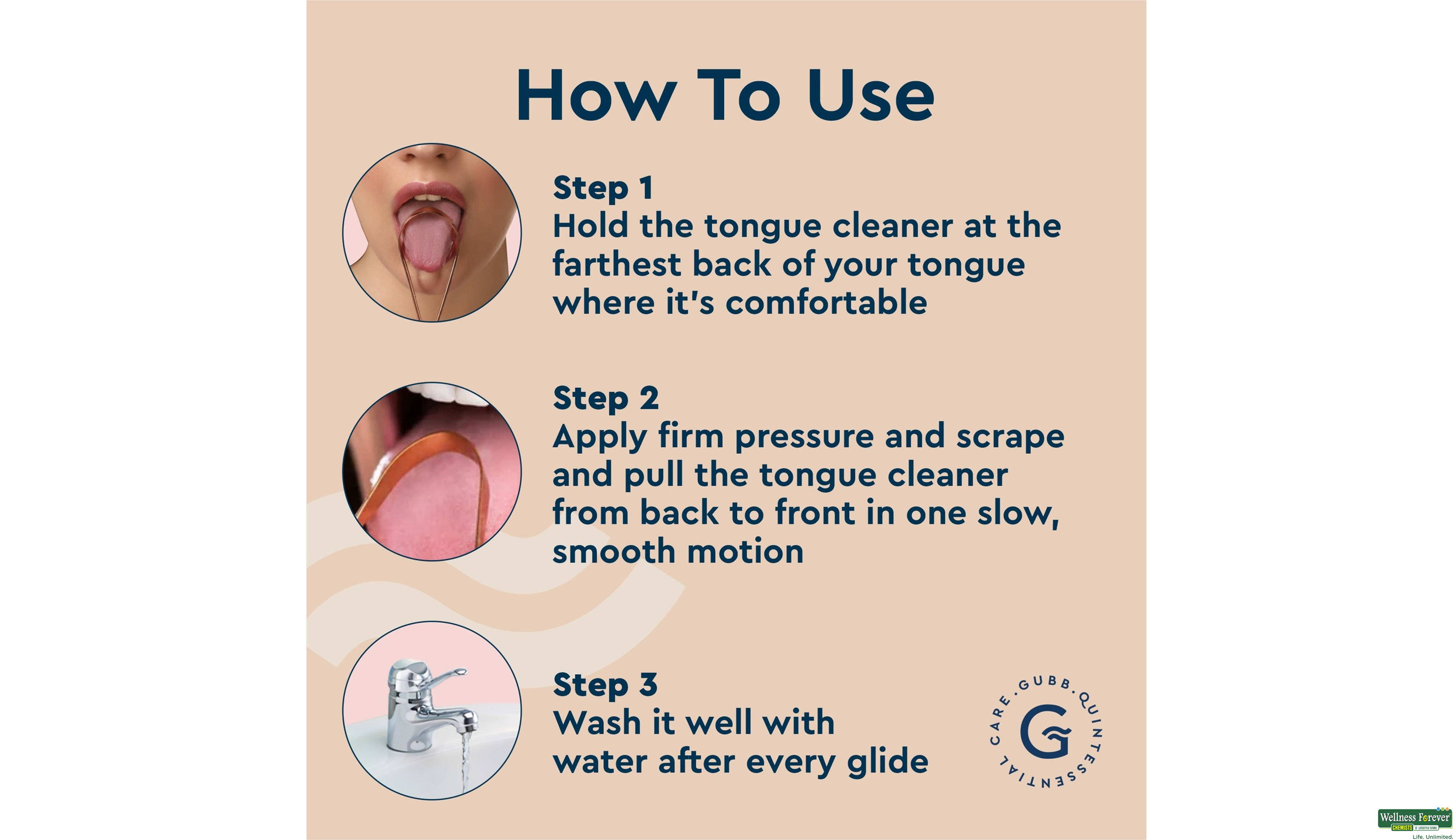 GUBB TONGUE CLEANER COPPER ROUND 1PC- 3, 1PC, null