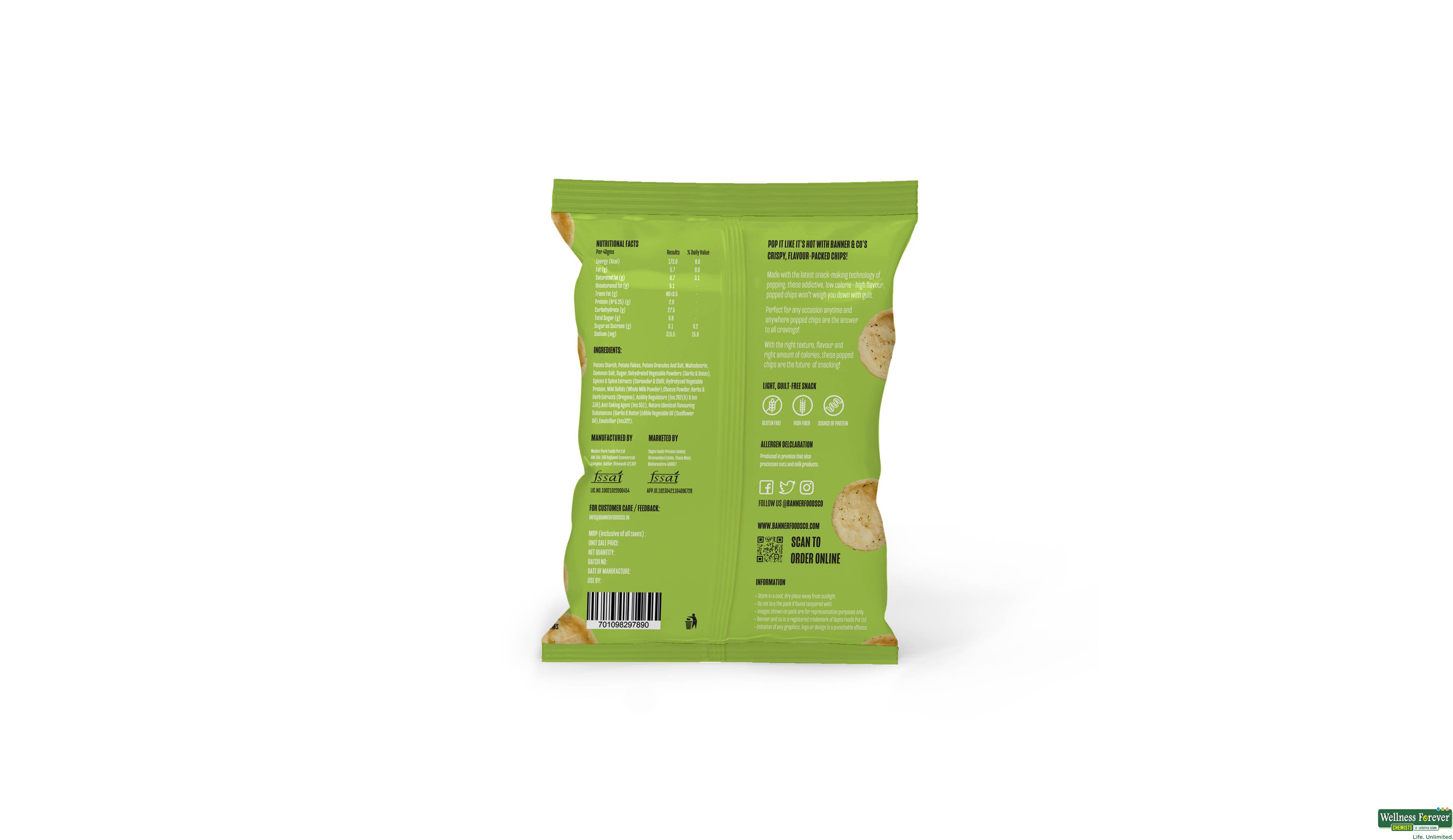 BANNER & CO SOUR CREAM & ONION 40GM- 2, 40GM, null