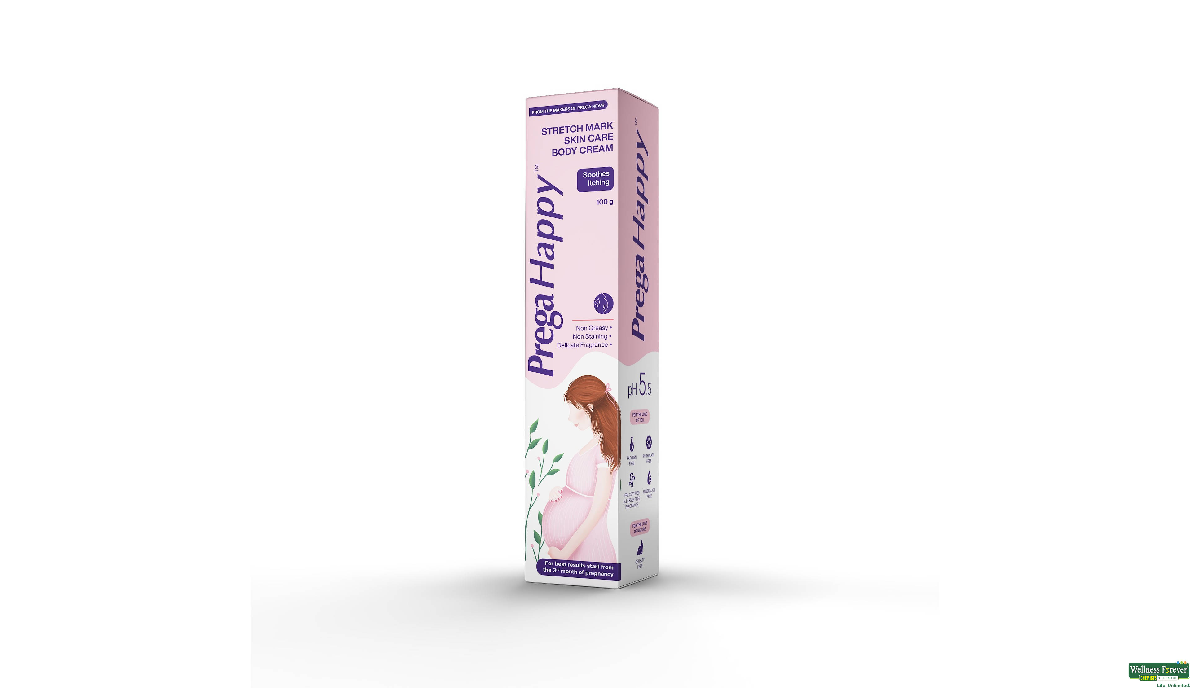 PREGA HAPPY STRETCH MARK SKIN CARE BODY CREAM 100GM- 7, 100GM, null