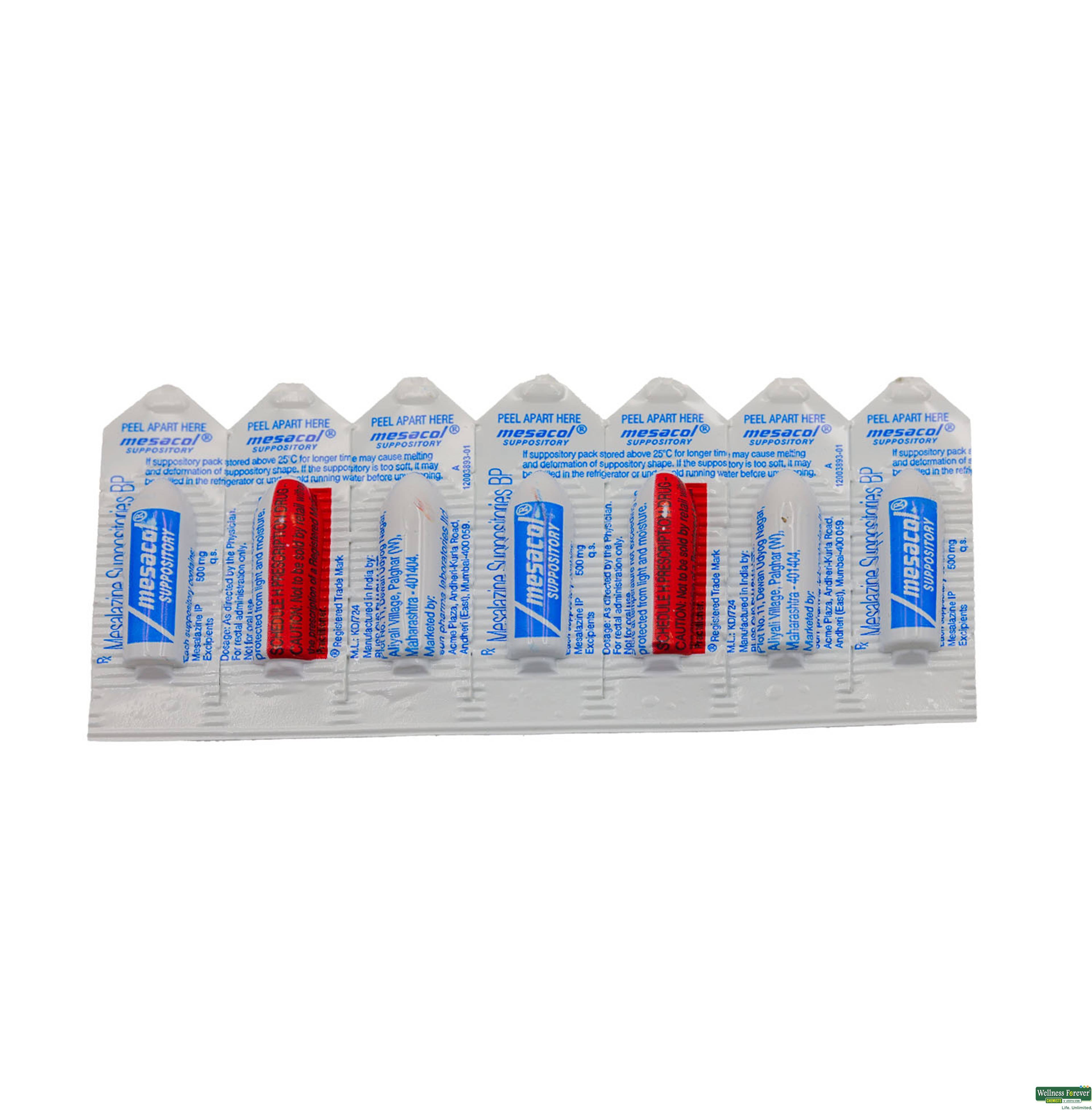MESACOL 500MG SUPPOSITORIES 7PC-image