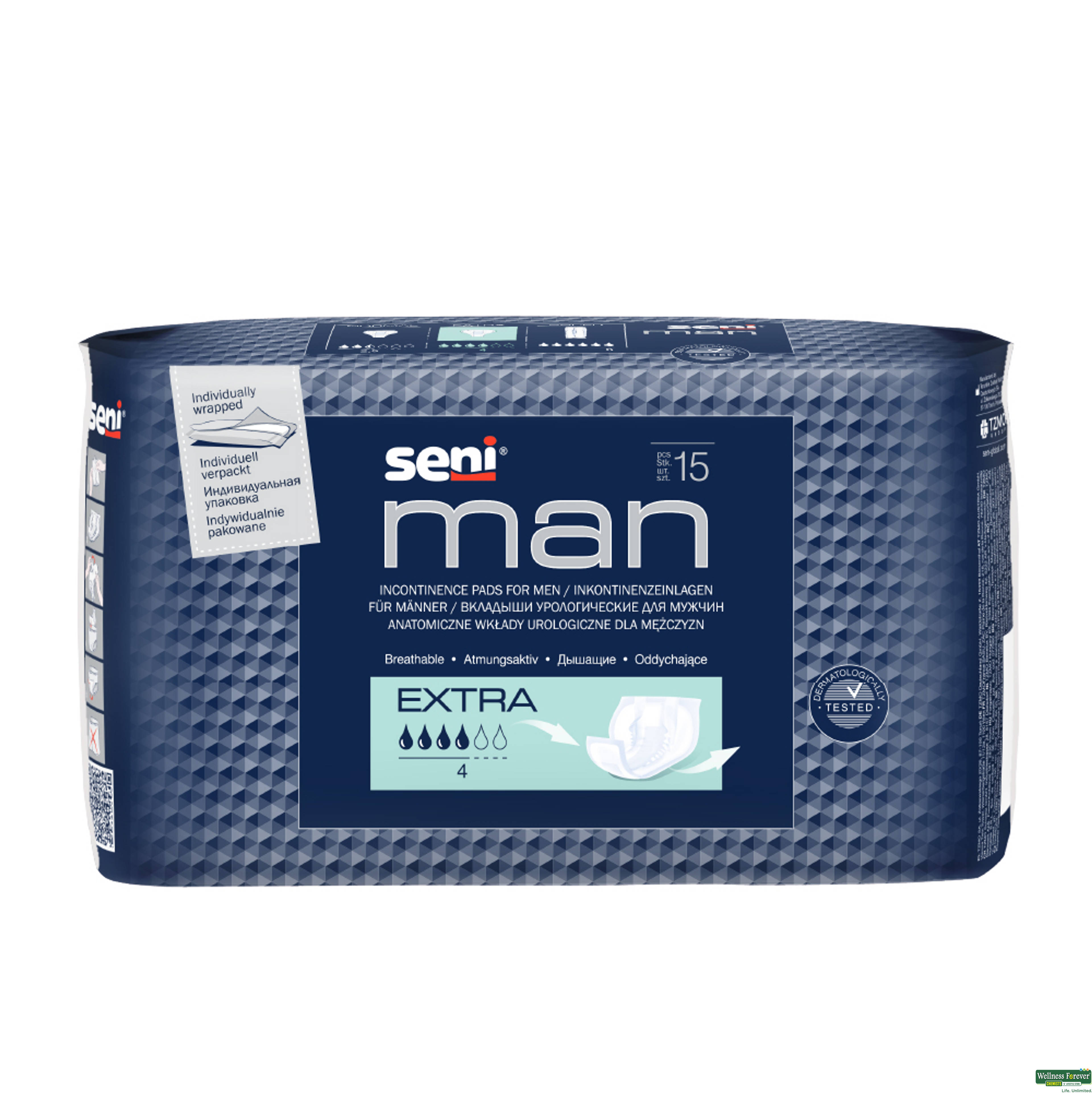 Seni Man, Bladder Control Pads, Extra Level 3, 15 Pieces-image