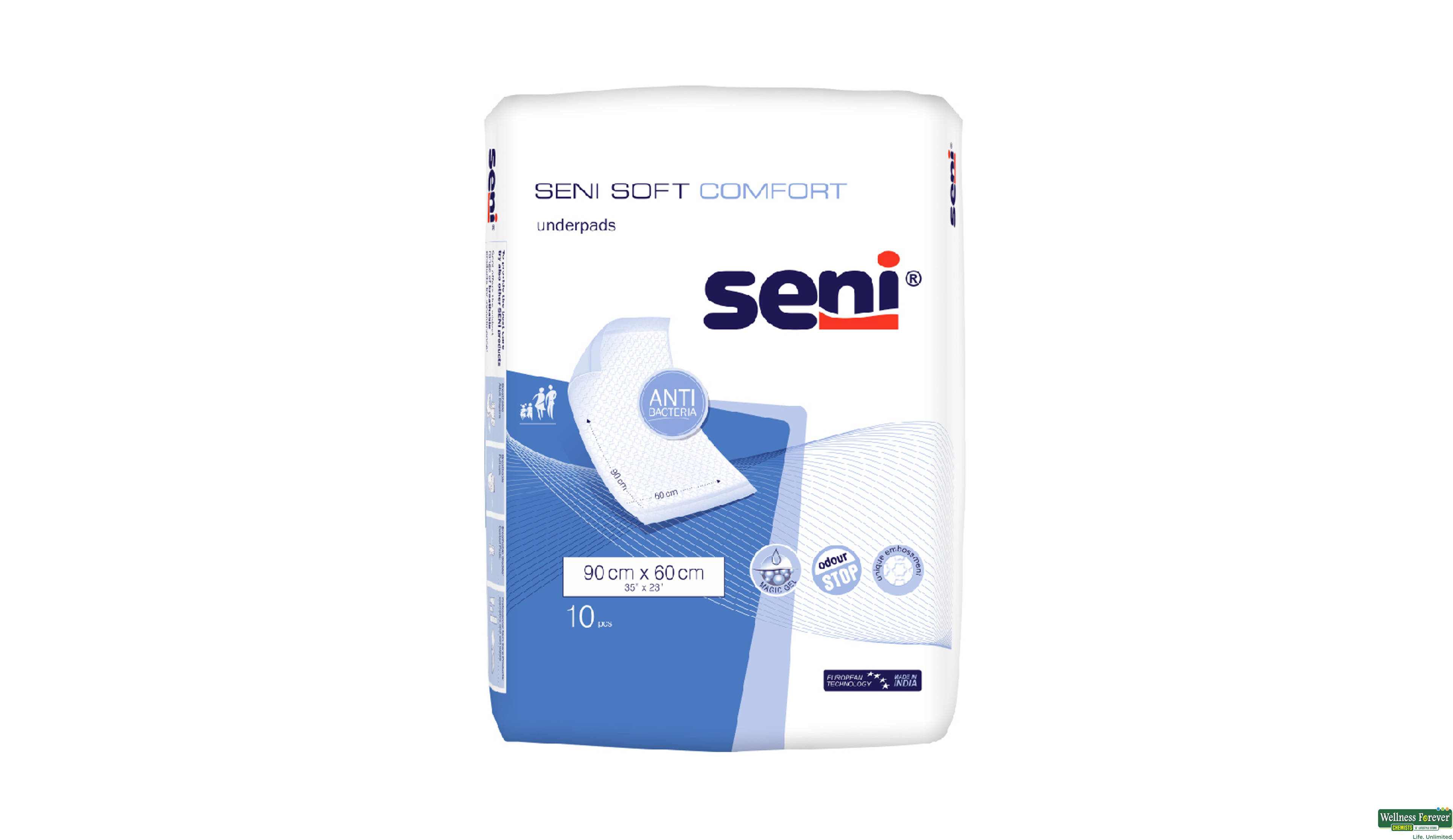 SENI SOFT COMFORT UNDERPADS 90X60CM 10PC- 1, 10PC, null