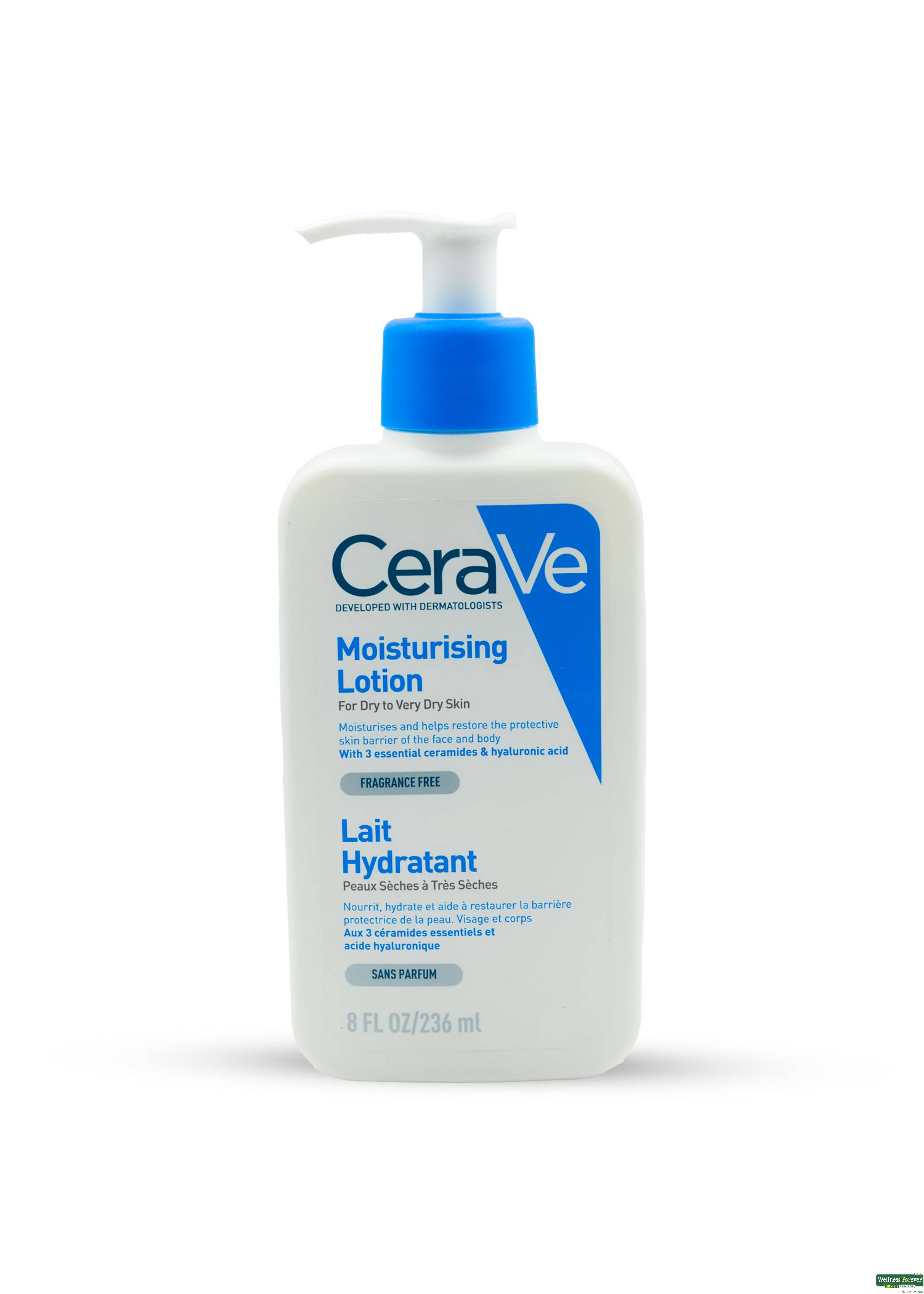 CeraVe Moisturizing Lotion for Dry Skin|Body & Face|Ceramides & Hyaluronic Acid| Fragrance-Free|236ml-image