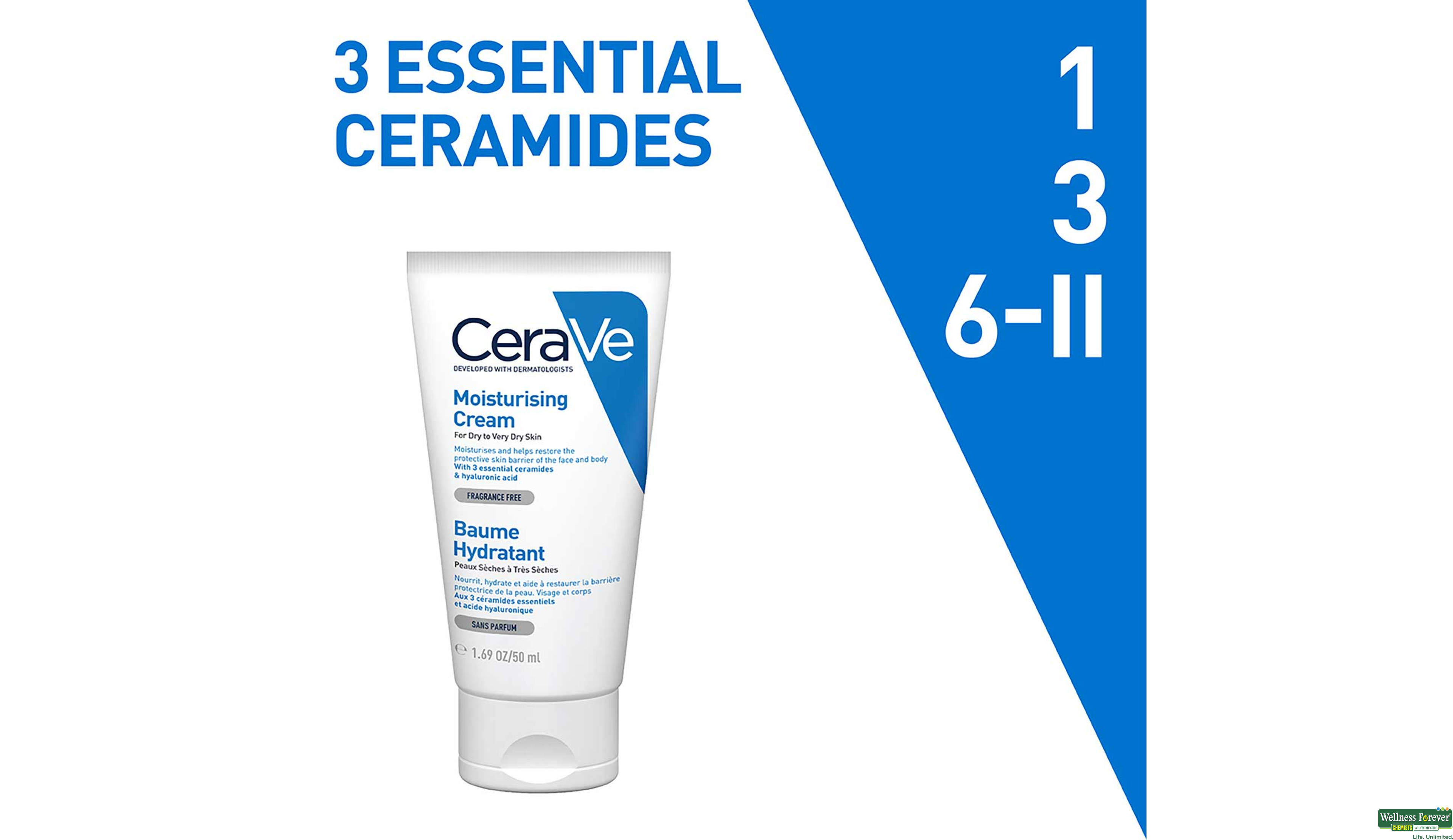 CERAVE DRY-VERY DRY SKIN MOIST CREAM 50ML- 6, 50ML, null