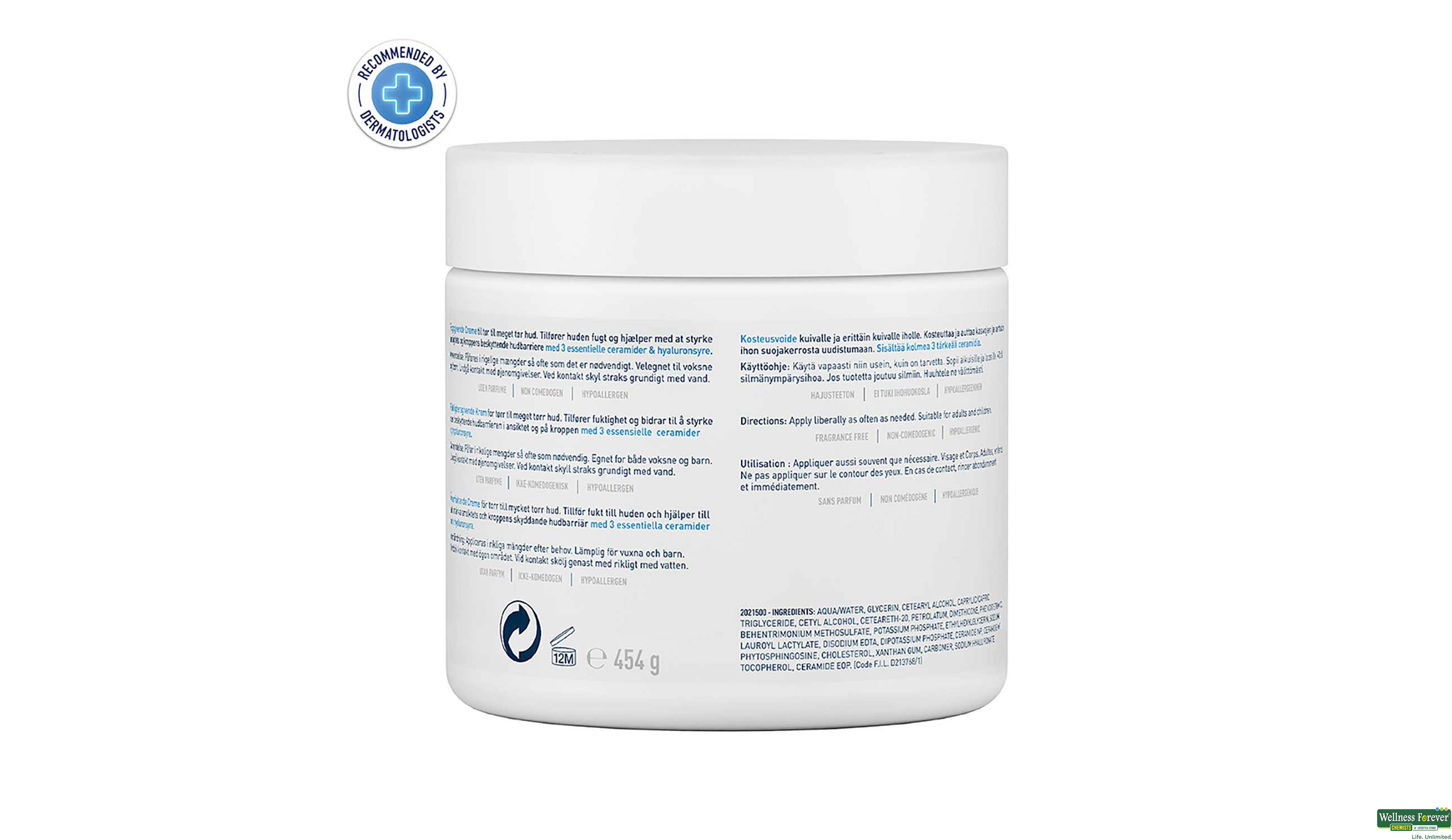 CERAVE DRY-VERY DRY SKIN MOIST CREAM 454GM- 4, 454GM, null