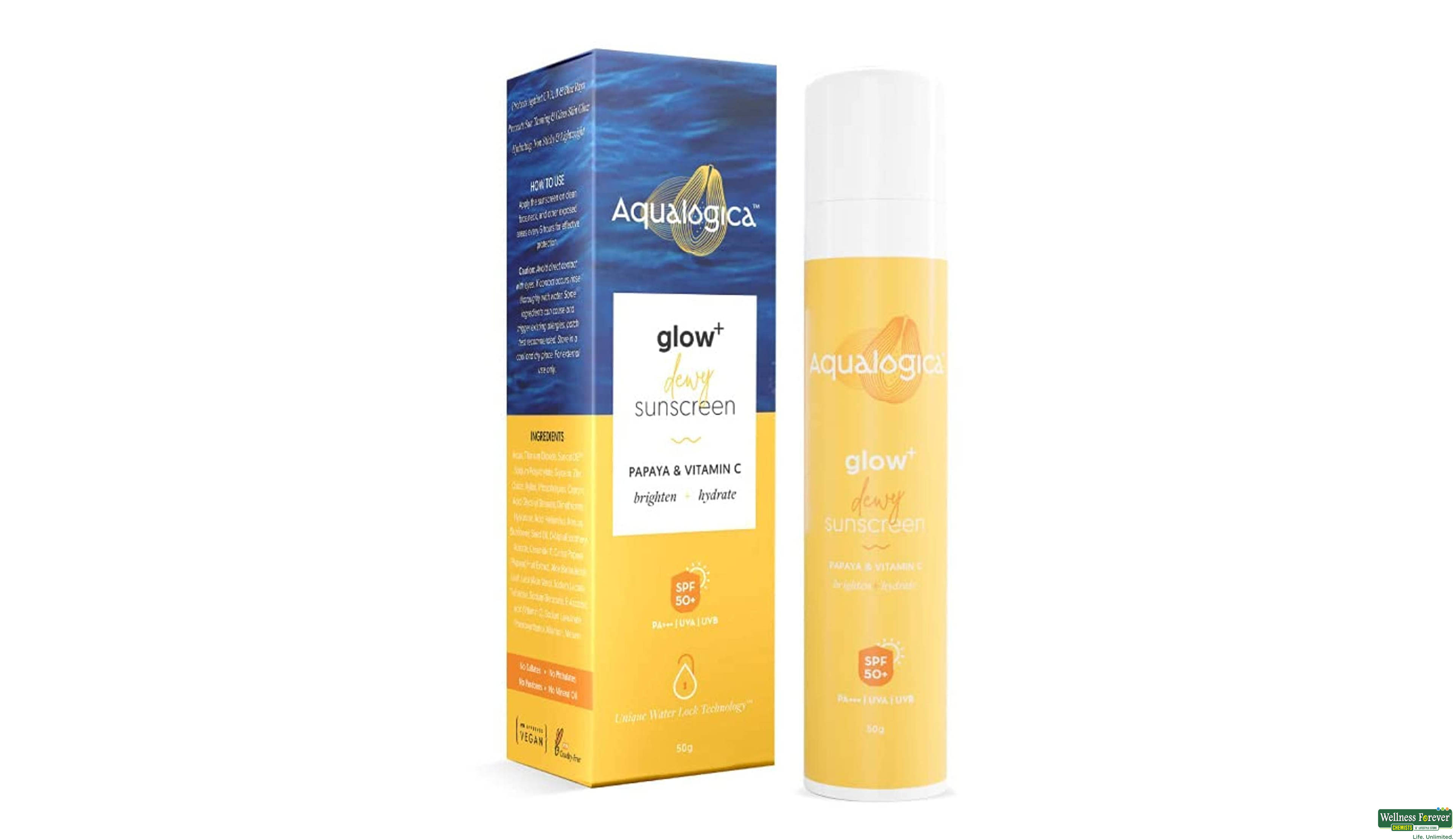 AQUALOGICA GLOW+ DEWY SUNSCREEN 50 GM- 1, 50GM, null