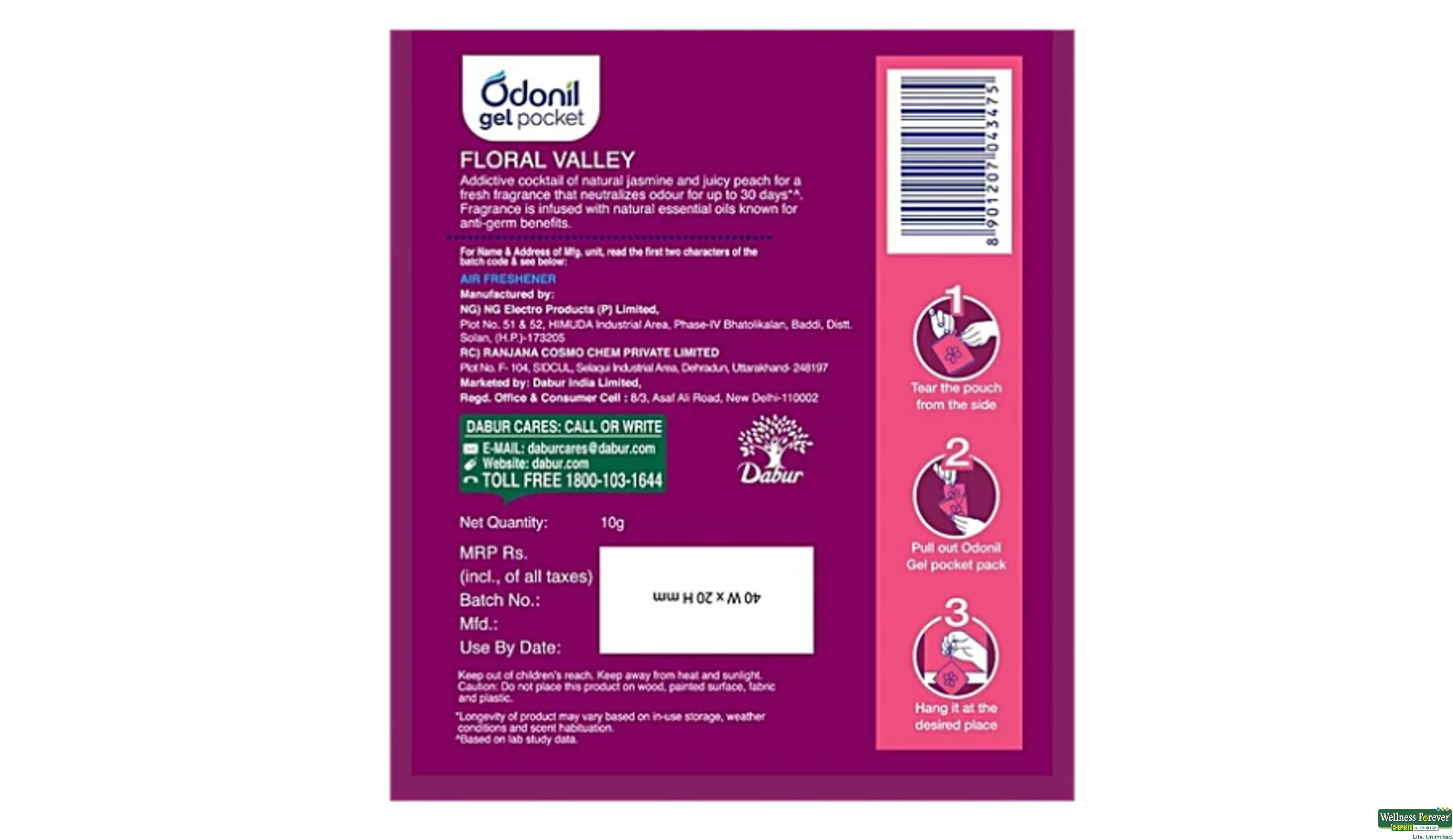 ODONIL A/FR POCKET FLORAL VALLEY 10GM- 2, 1PC, null