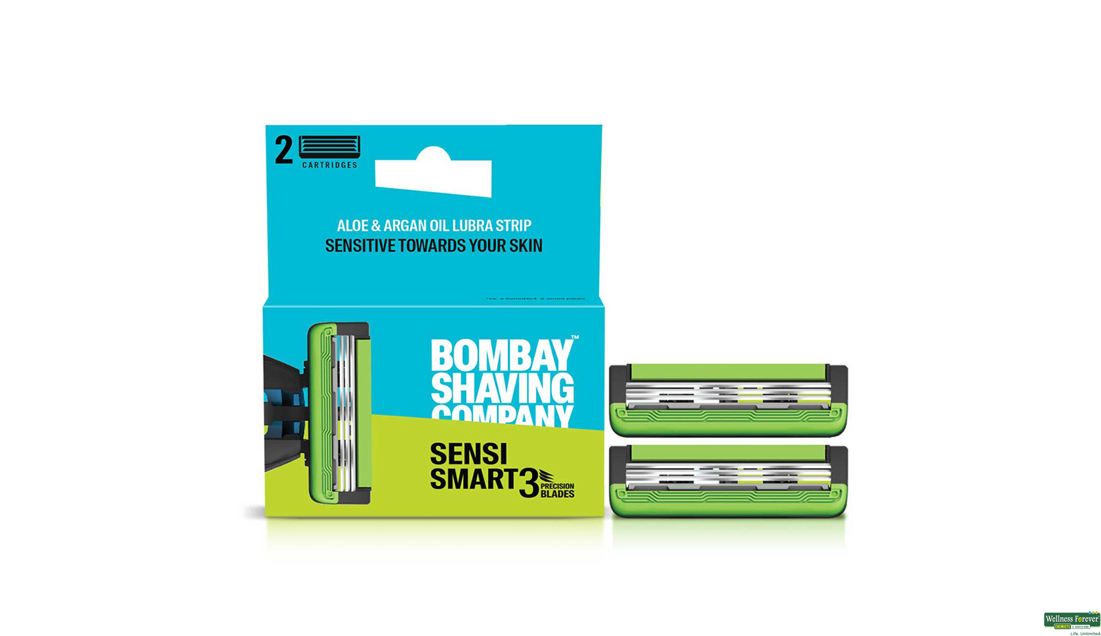 BOMBAY SHAVING CHARCOAL SENSI SMART3 CARTIDGES P02- 1, 1PC, null