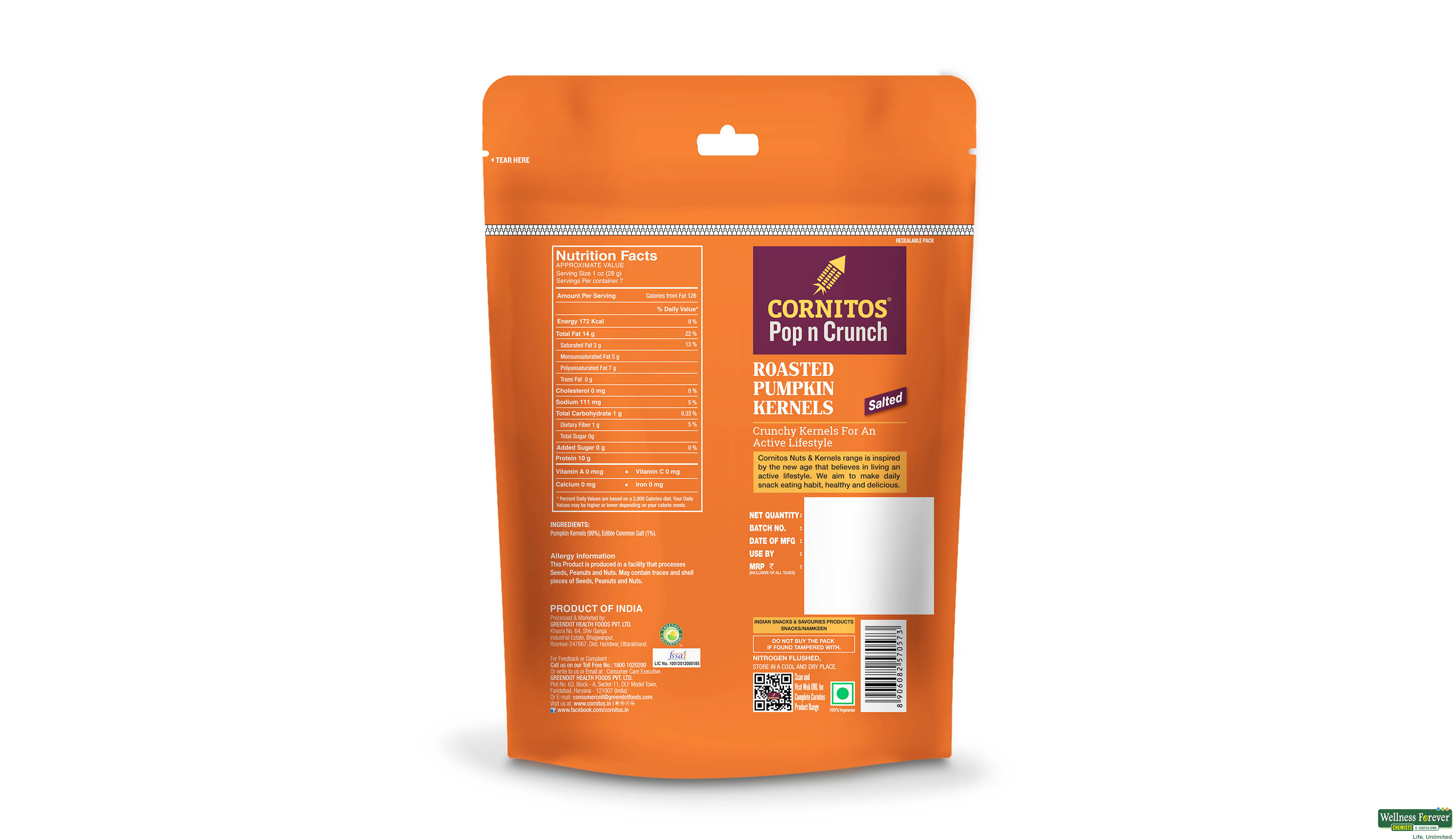 CORNITOS ROASTED PUMPKIN SEEDS 200GM- 2, 200GM, null