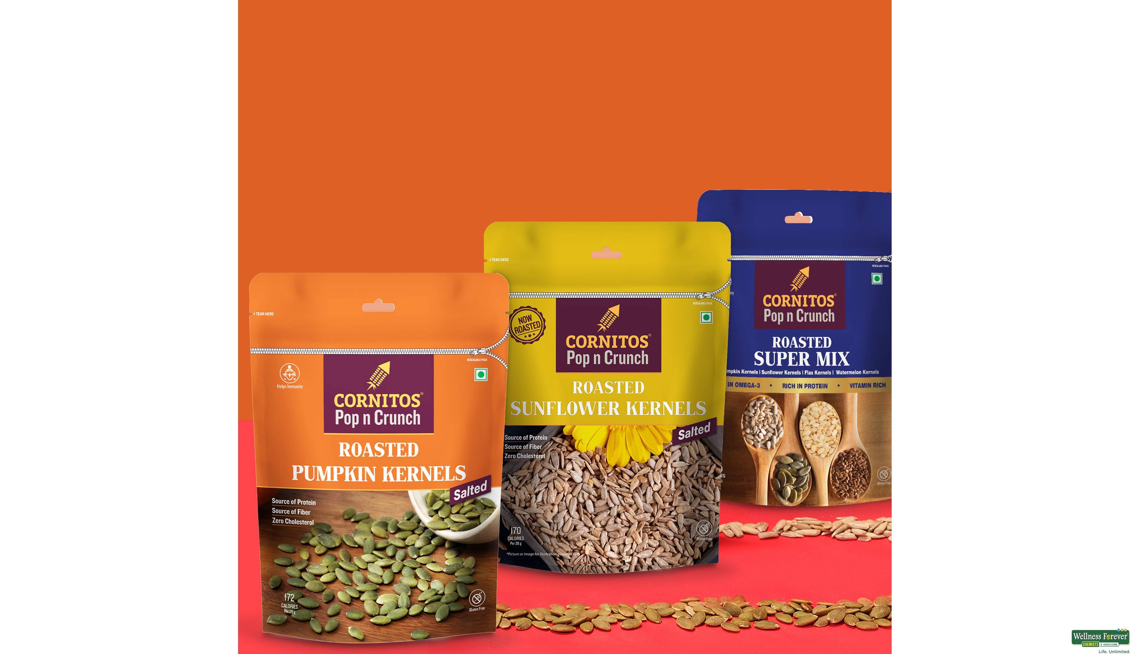CORNITOS ROASTED PUMPKIN SEEDS 200GM- 3, 200GM, null