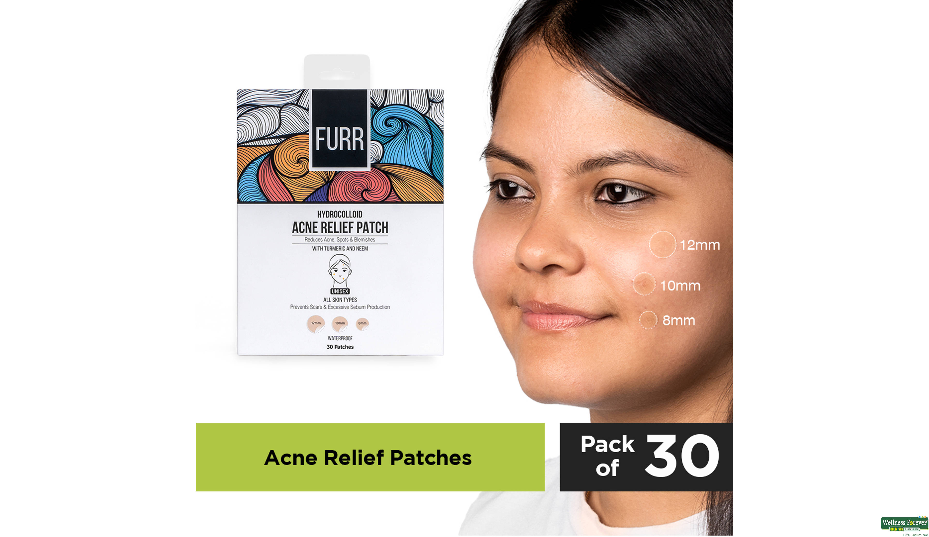 FURR ACNE RELIEF PATCH 30PC- 4, 30PC, null
