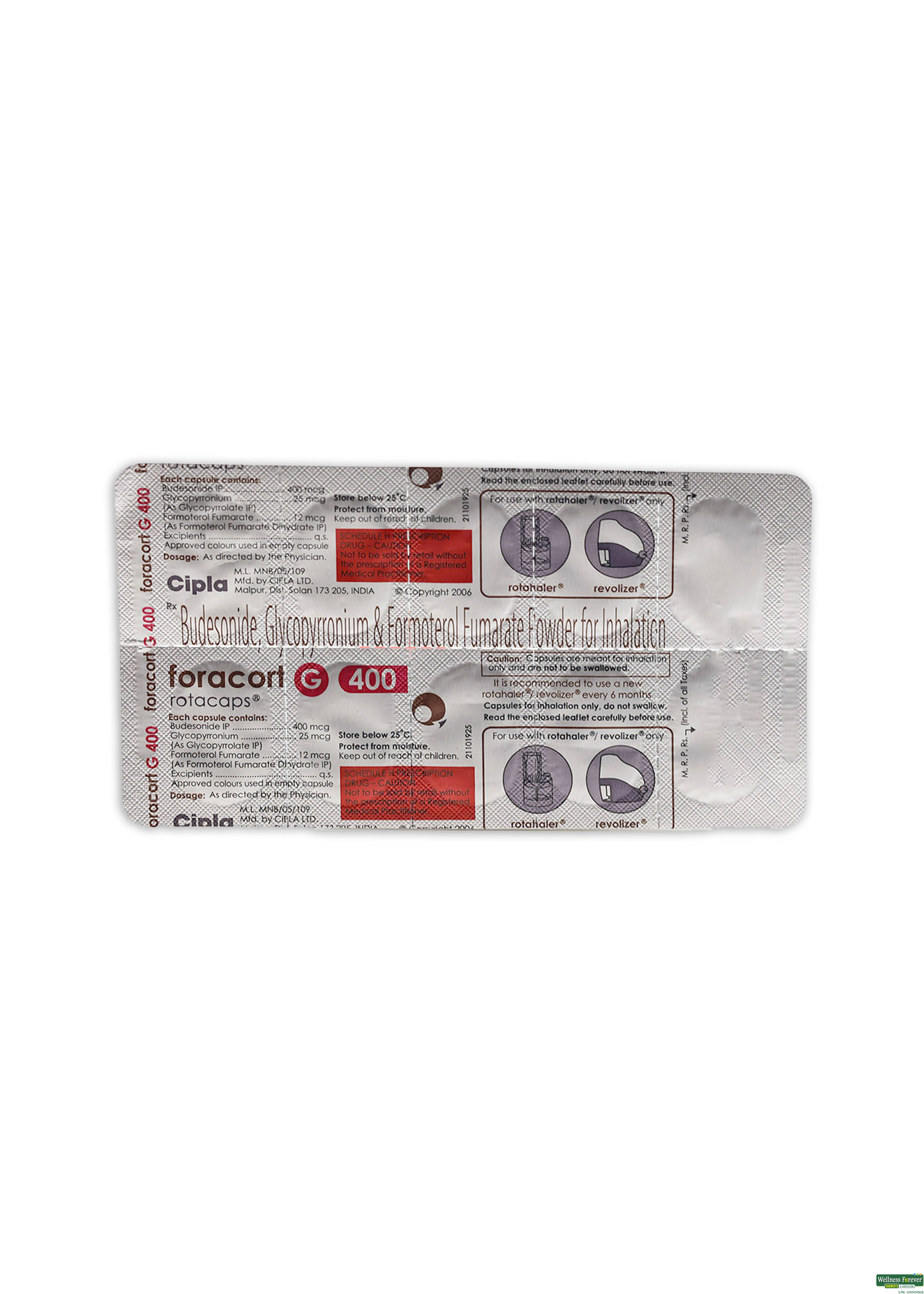 Foracort G 400 Rotacap 10 Capsules-image