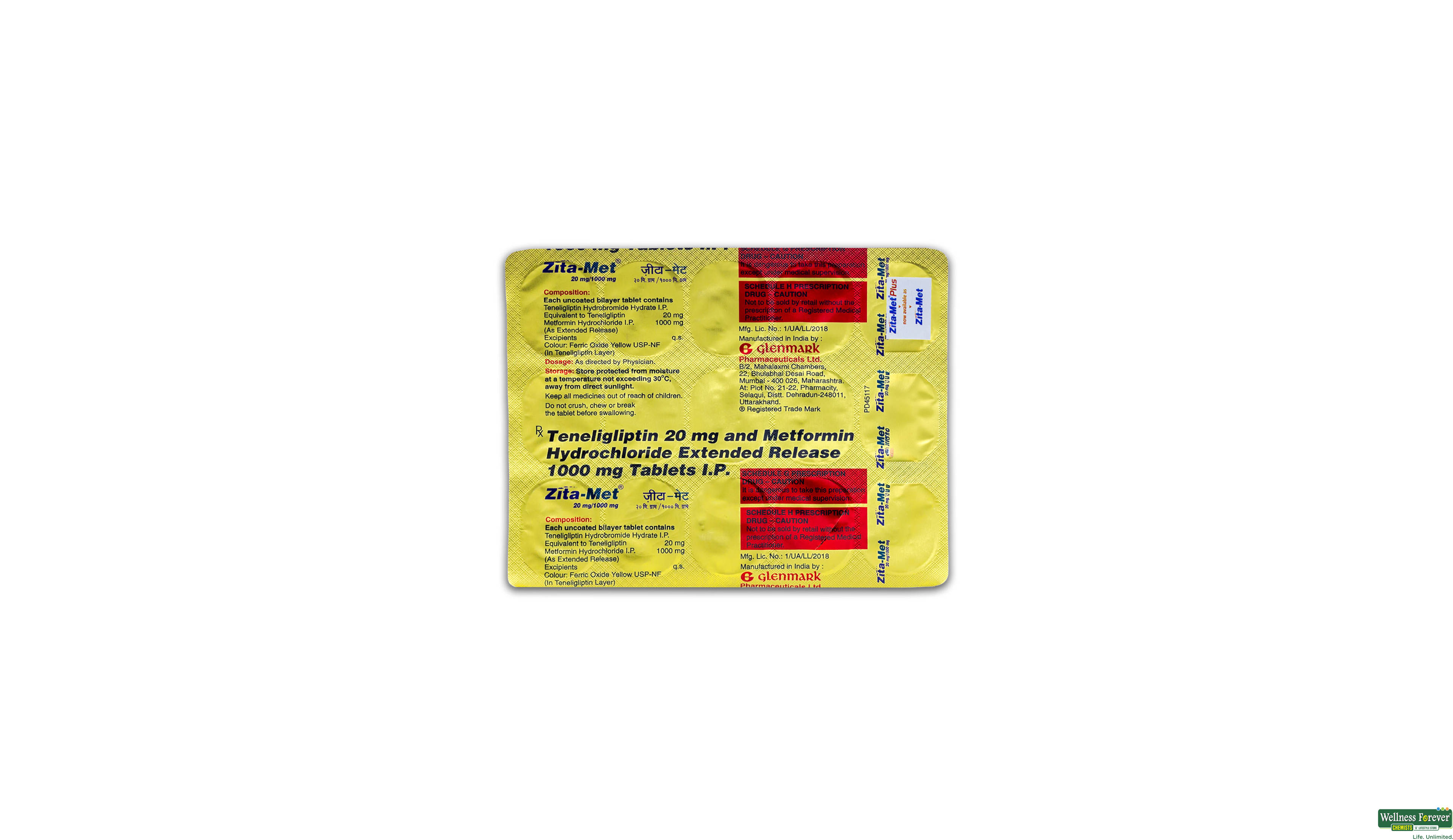 ZITA-MET 20/1000MG 15TAB- 3, 15TAB, null