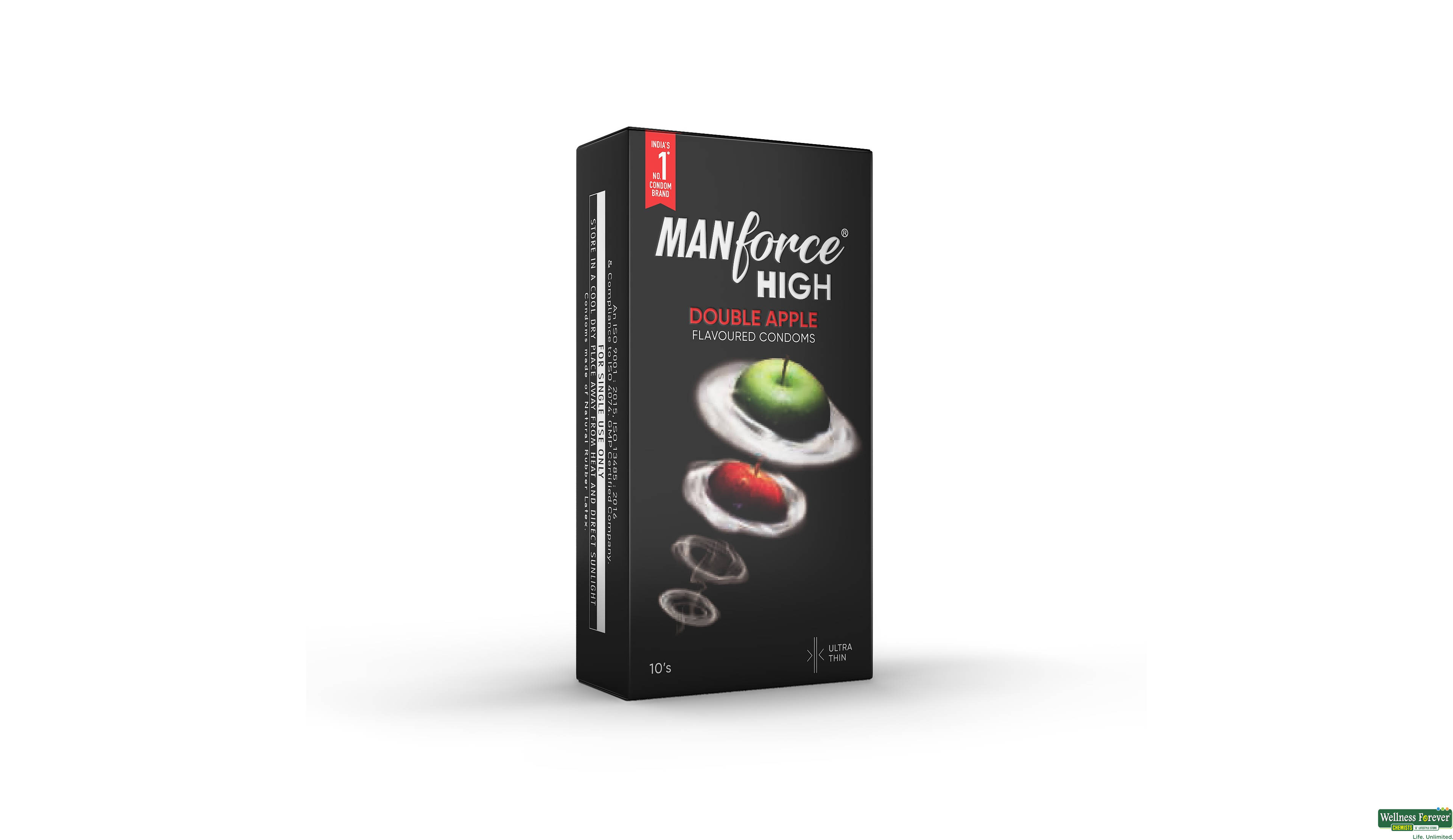 MANFORCE HIGH CONDOM DOUBLE APPLE 10PC- 3, 10PC, null