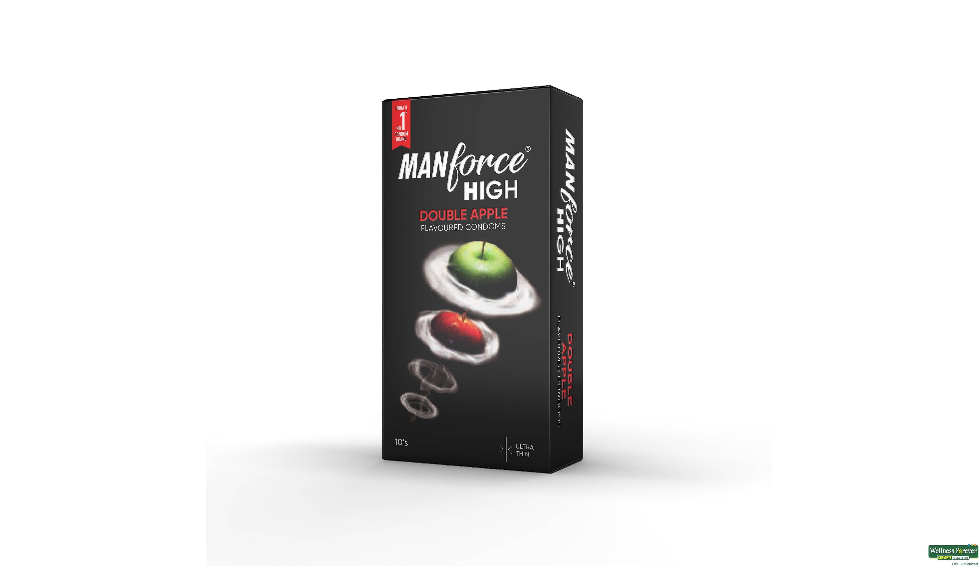 MANFORCE HIGH CONDOM DOUBLE APPLE 10PC- 4, 10PC, null