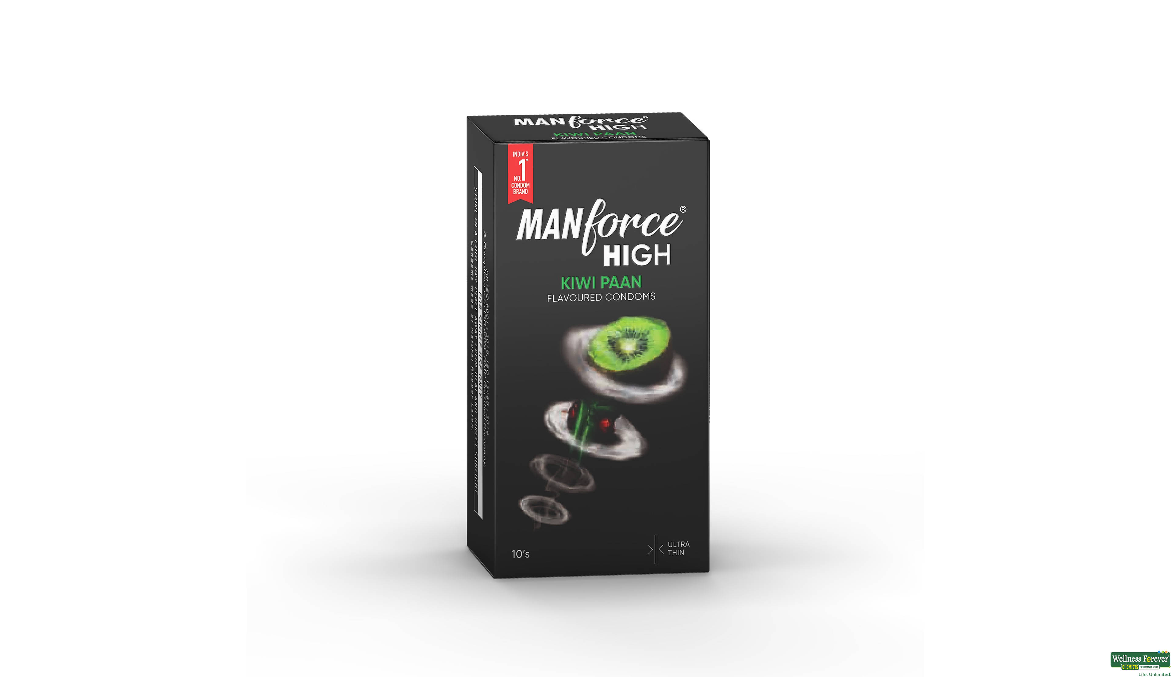 MANFORCE HIGH CONDOM KIWI PAAN 10PC- 1, 10PC, null