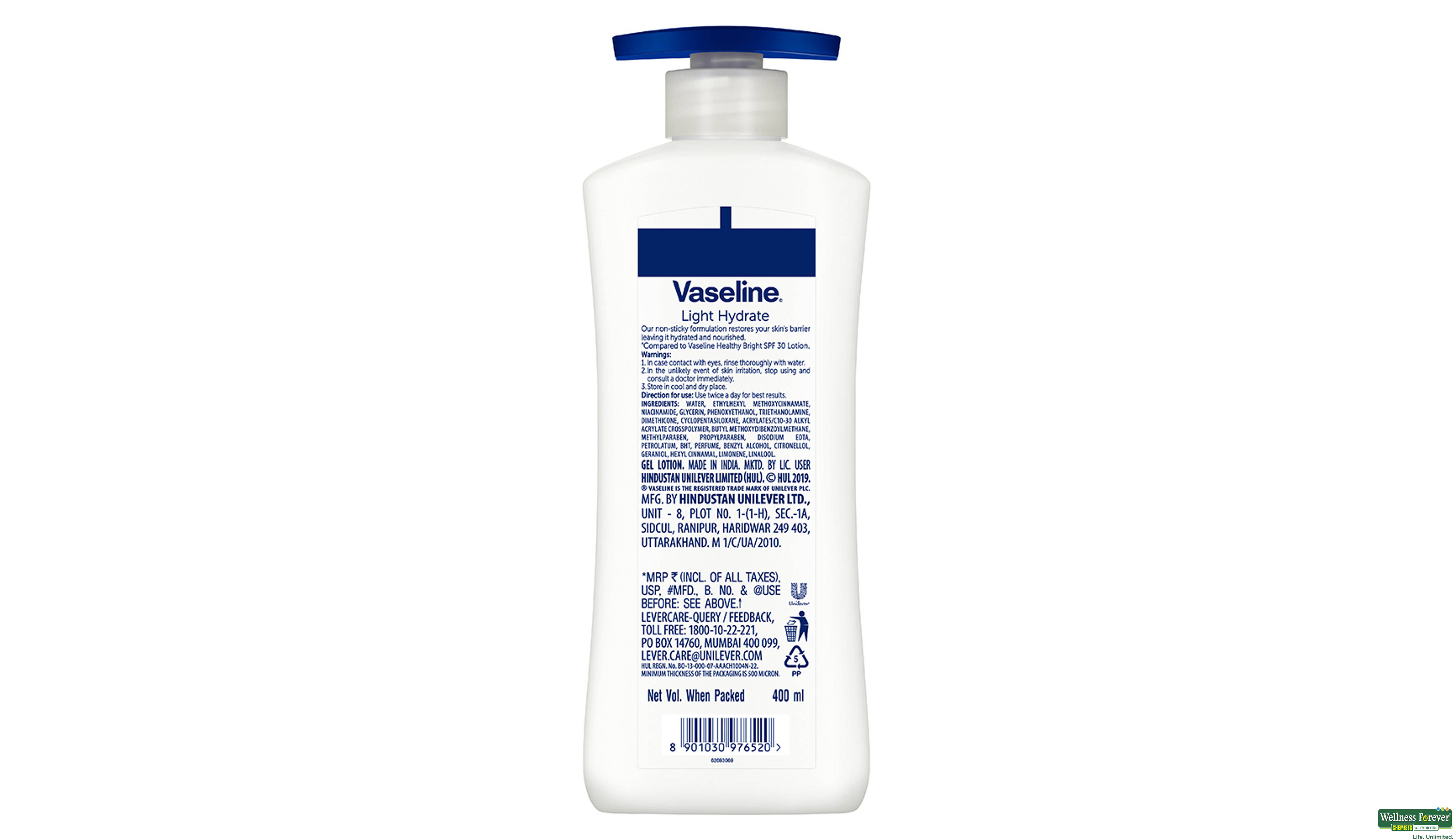 VASELINE LIGHT HYDRATE LOTION 400ML- 2, 400ML, null
