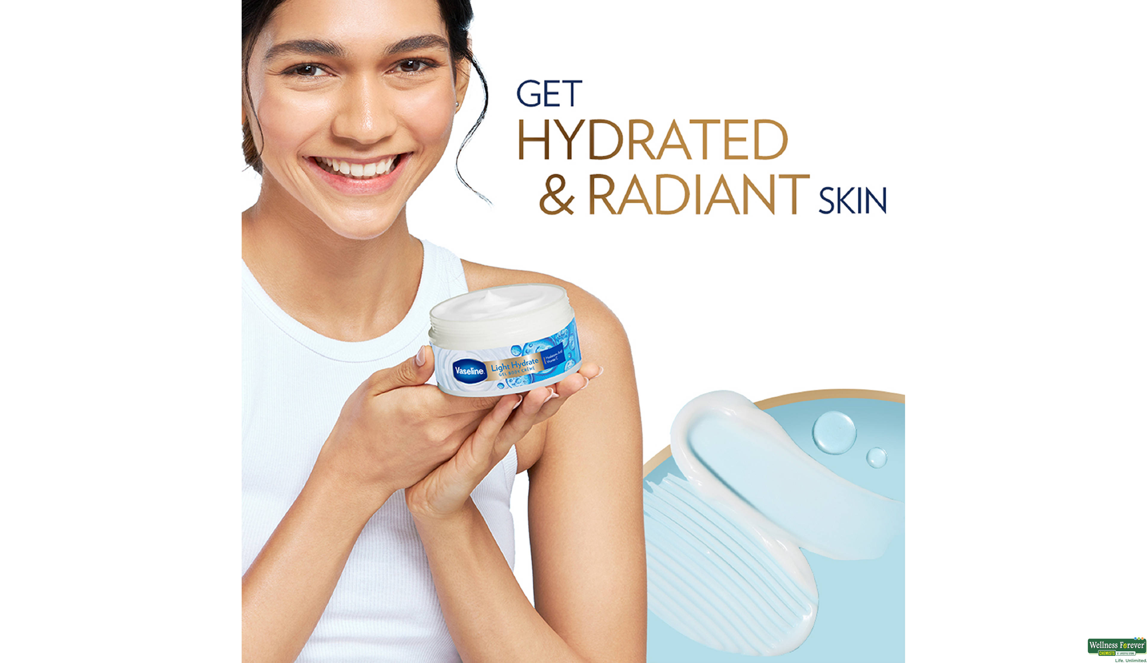 VASELINE LIGHT HYDRATE 180G- 3, 180GM, null