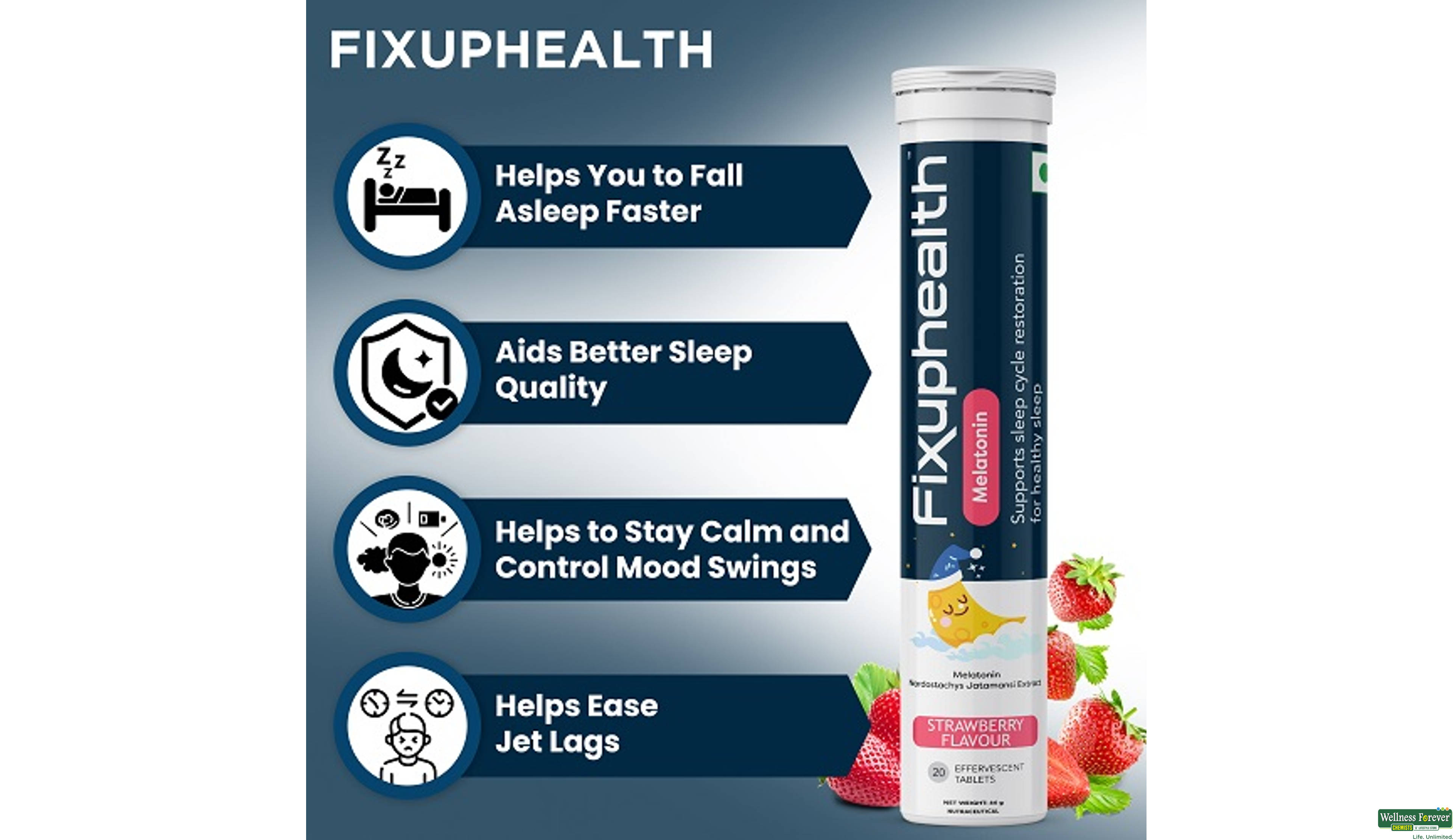 FIXUPHEALTH MELATONIN 20TAB- 7, 20TAB, null