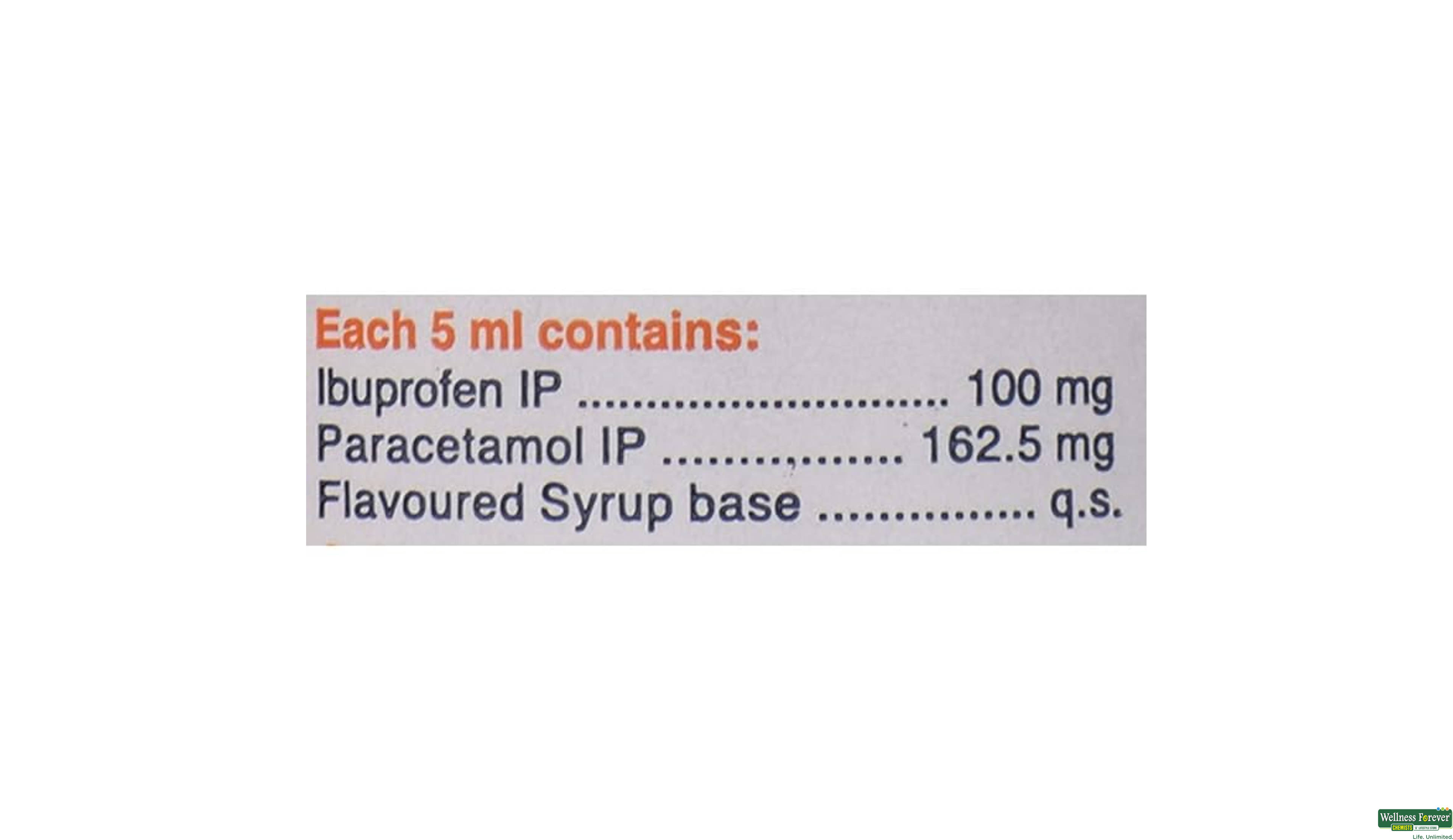 CROCIN SYP SUSP STRAWBERRY FLVR 100ML- 3, 100ML, null