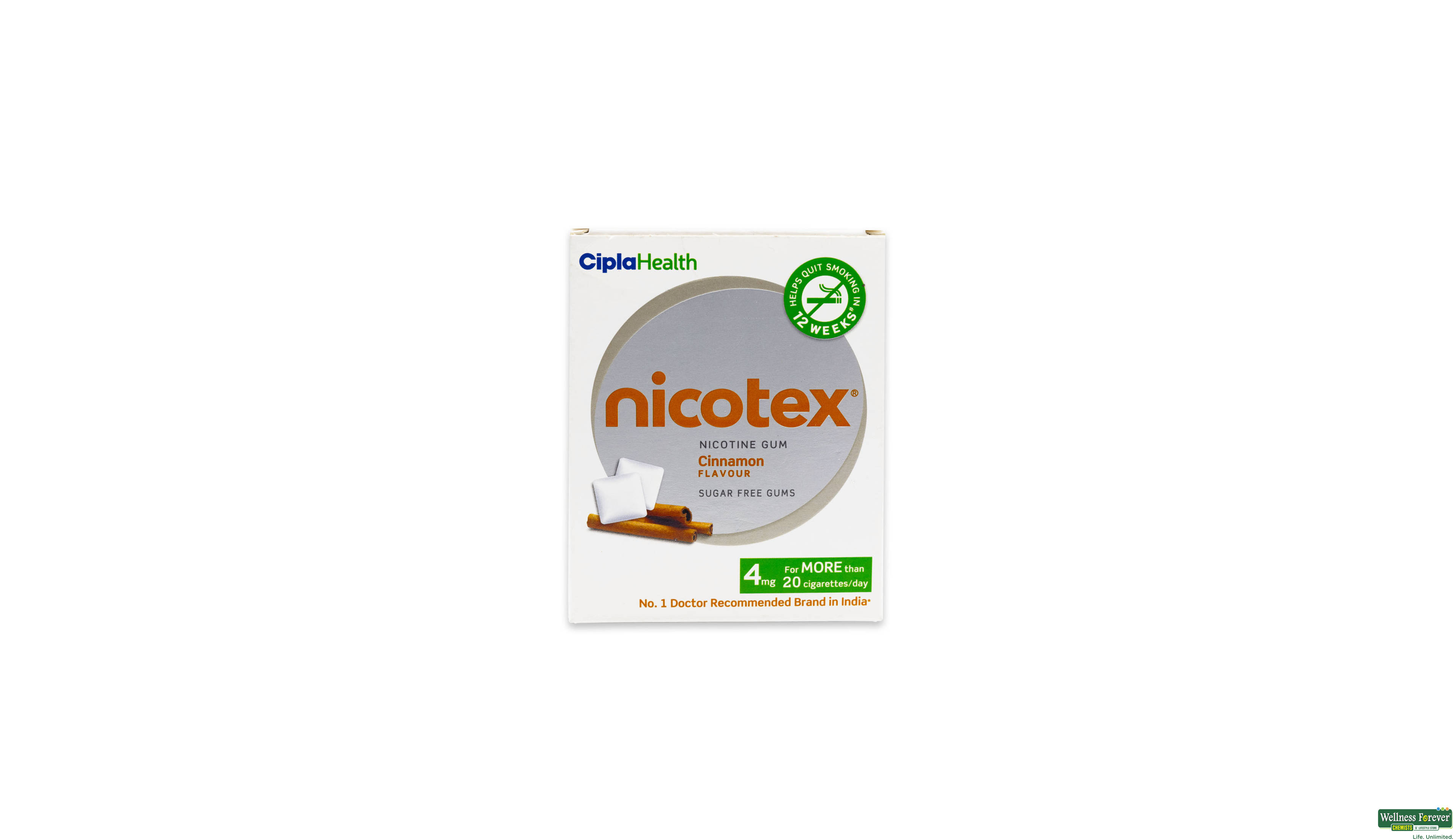NICOTEX CINNAMON S/F 4MG 12GUM- 1, 12GUM, null
