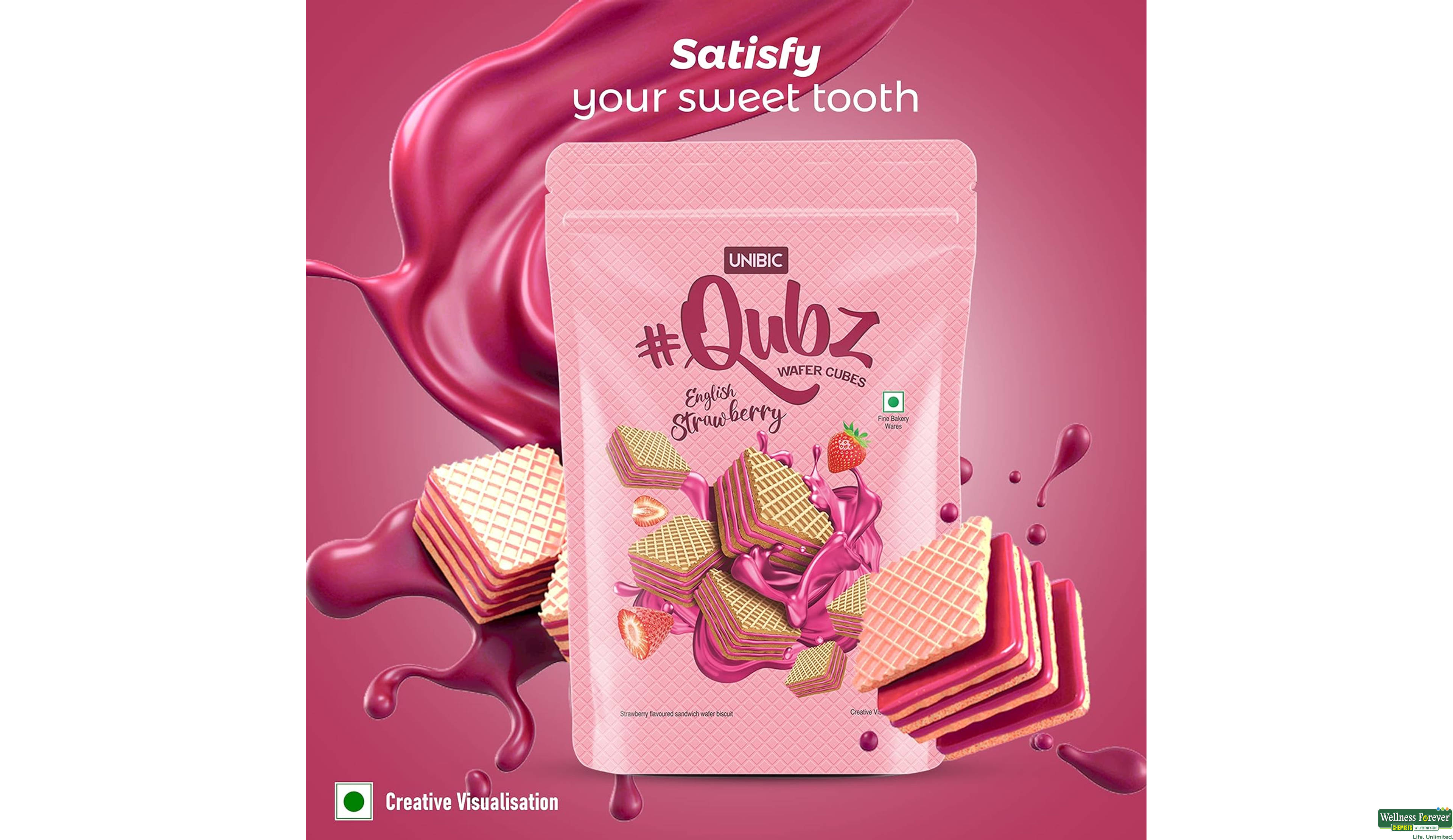 UNIBIC QUBZ STRAWBERRY 30GM- 4, 30GM, null