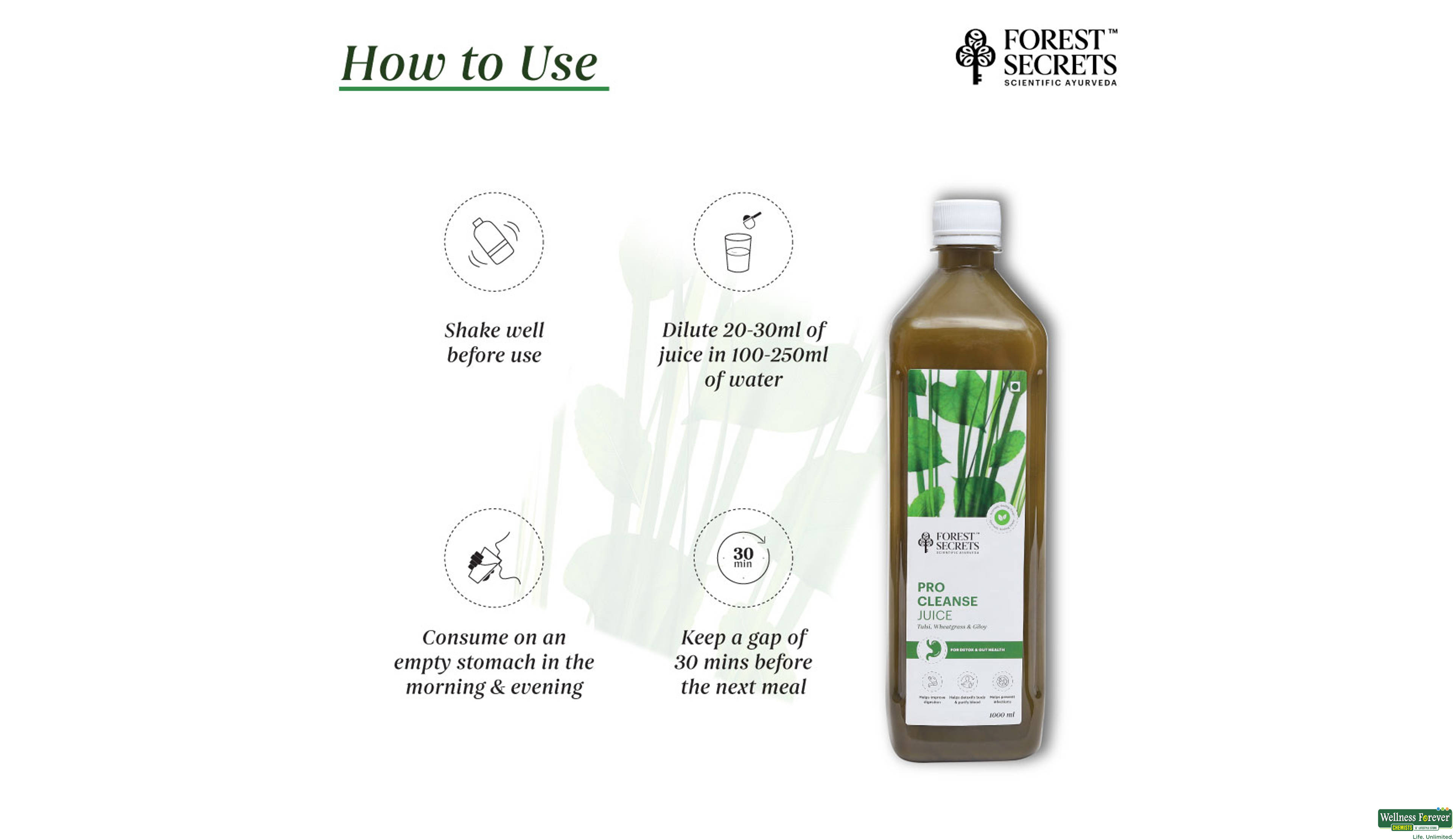 FORESTSECRETS PRO CLEANSE JUICE 1000 ML- 3, 1000ML, null