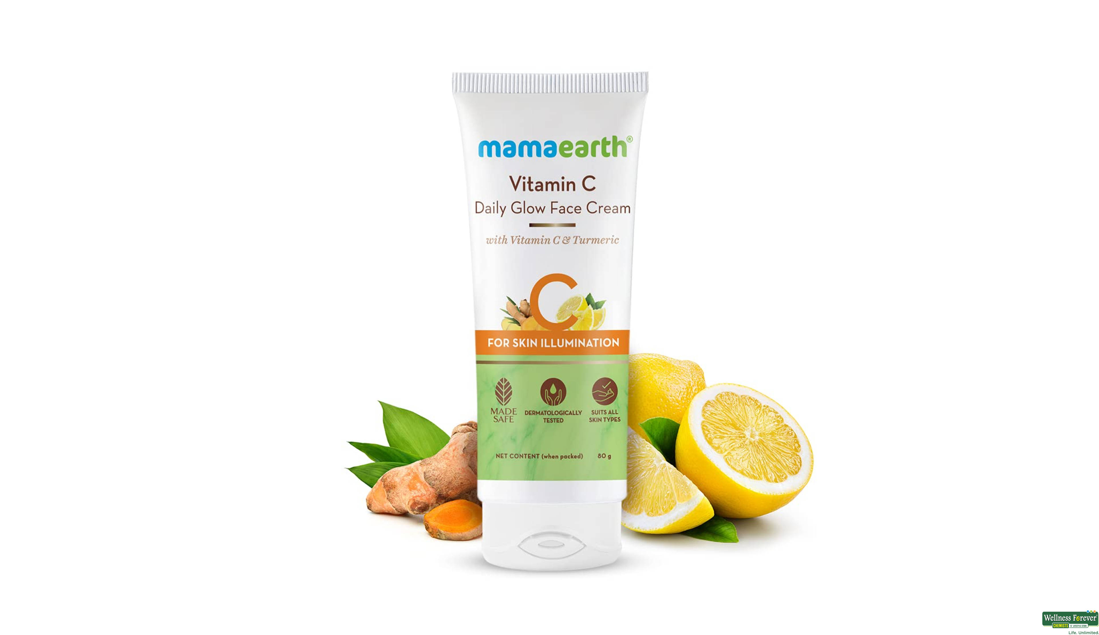 MAMAEARTH VITAMIN C GLOW CREAM 80G- 3, 80GM, null