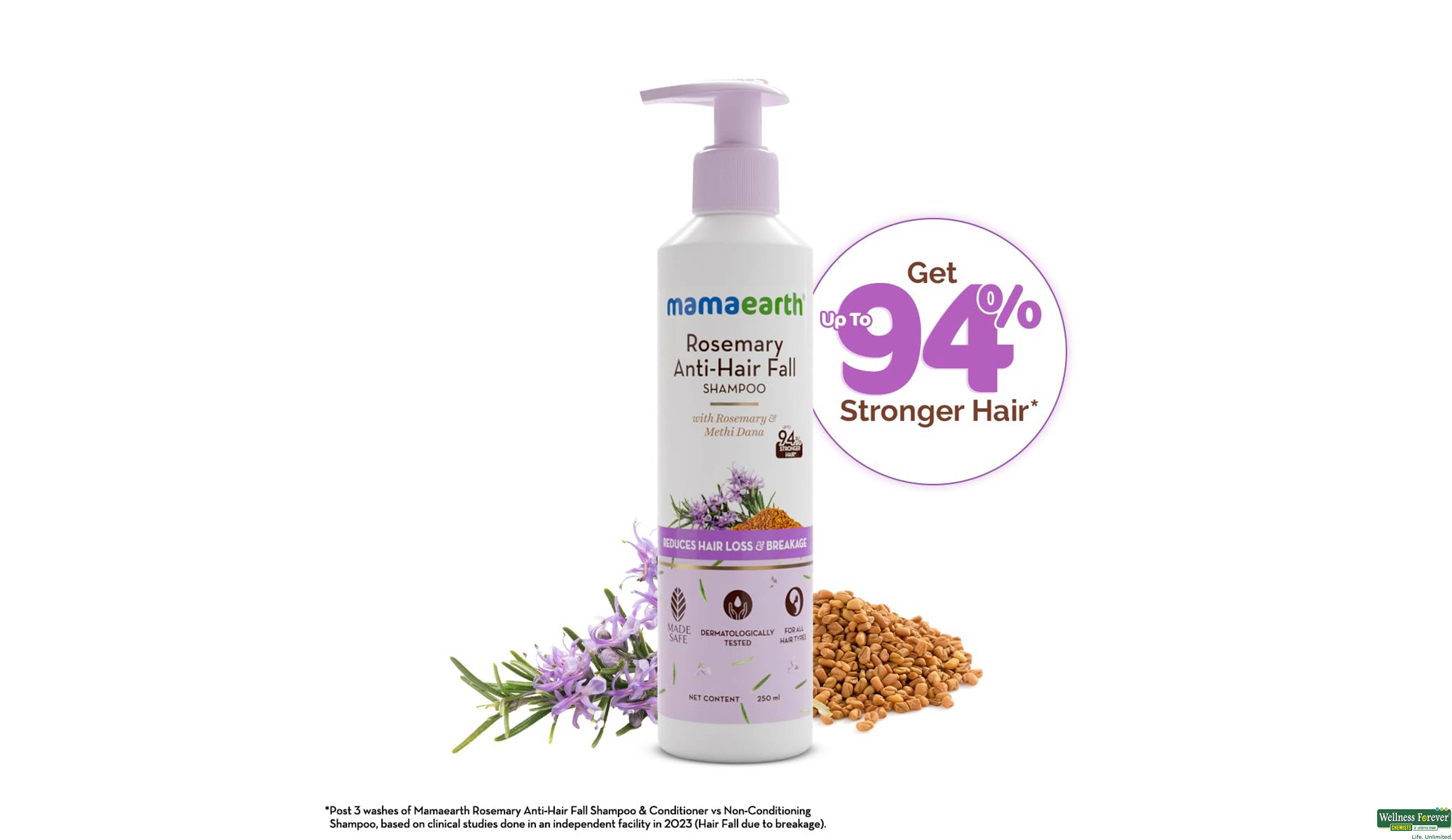 MAMAEARTH ROSEMARY HAIR FALL SHAMP 250ML- 3, 250ML, null