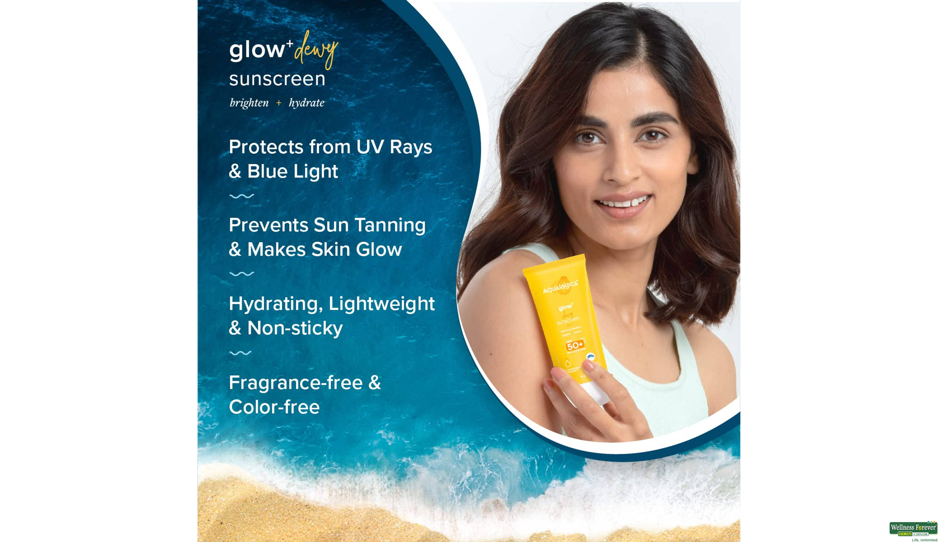 AQUALOGICA GLOW+ DEWY SUNSCREEN 80GMS- 4, 80GM, null