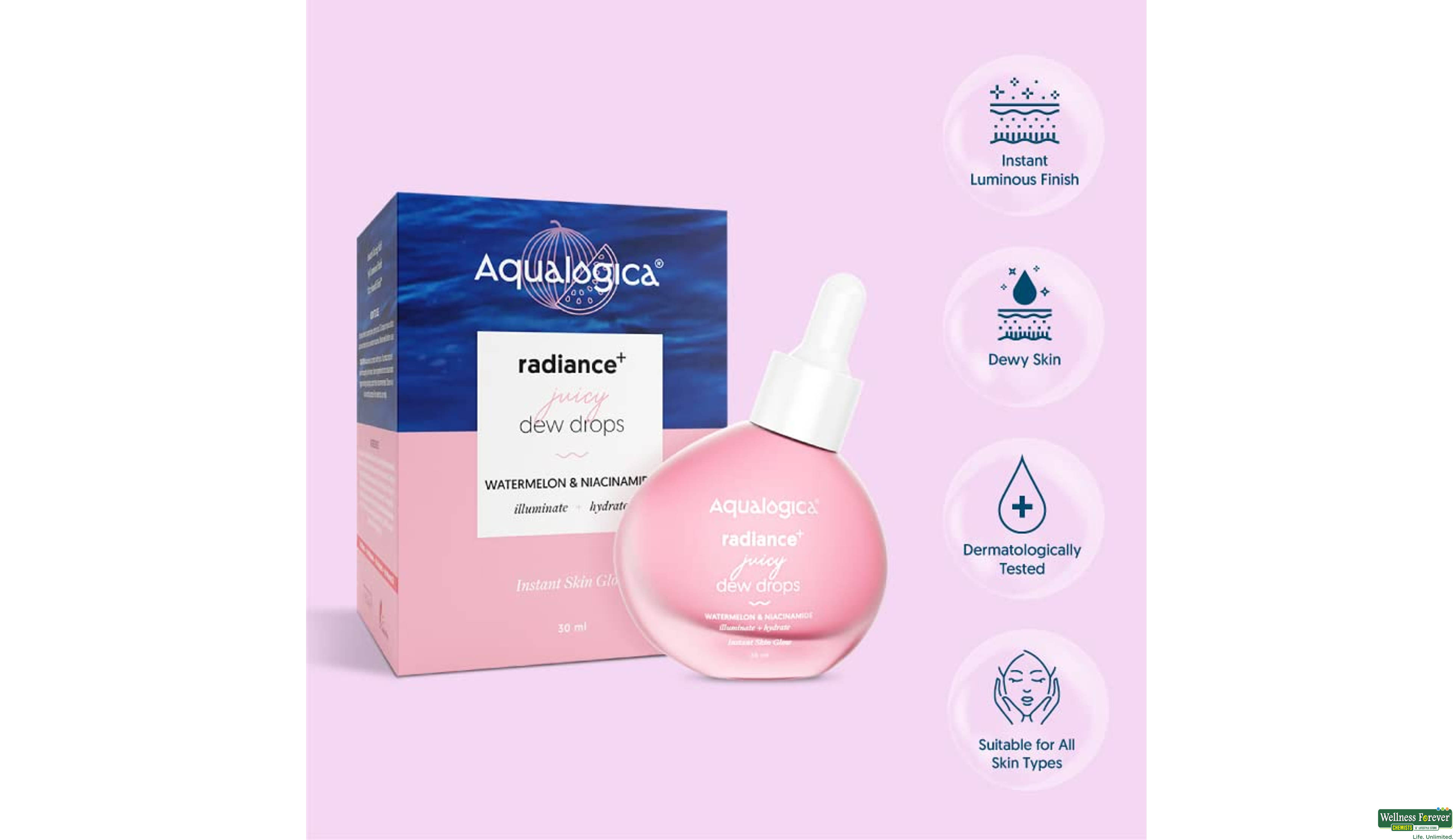 AQUALOGICA RADIANCE+ DEW DROPS SERUM 30ML- 4, 30ML, null