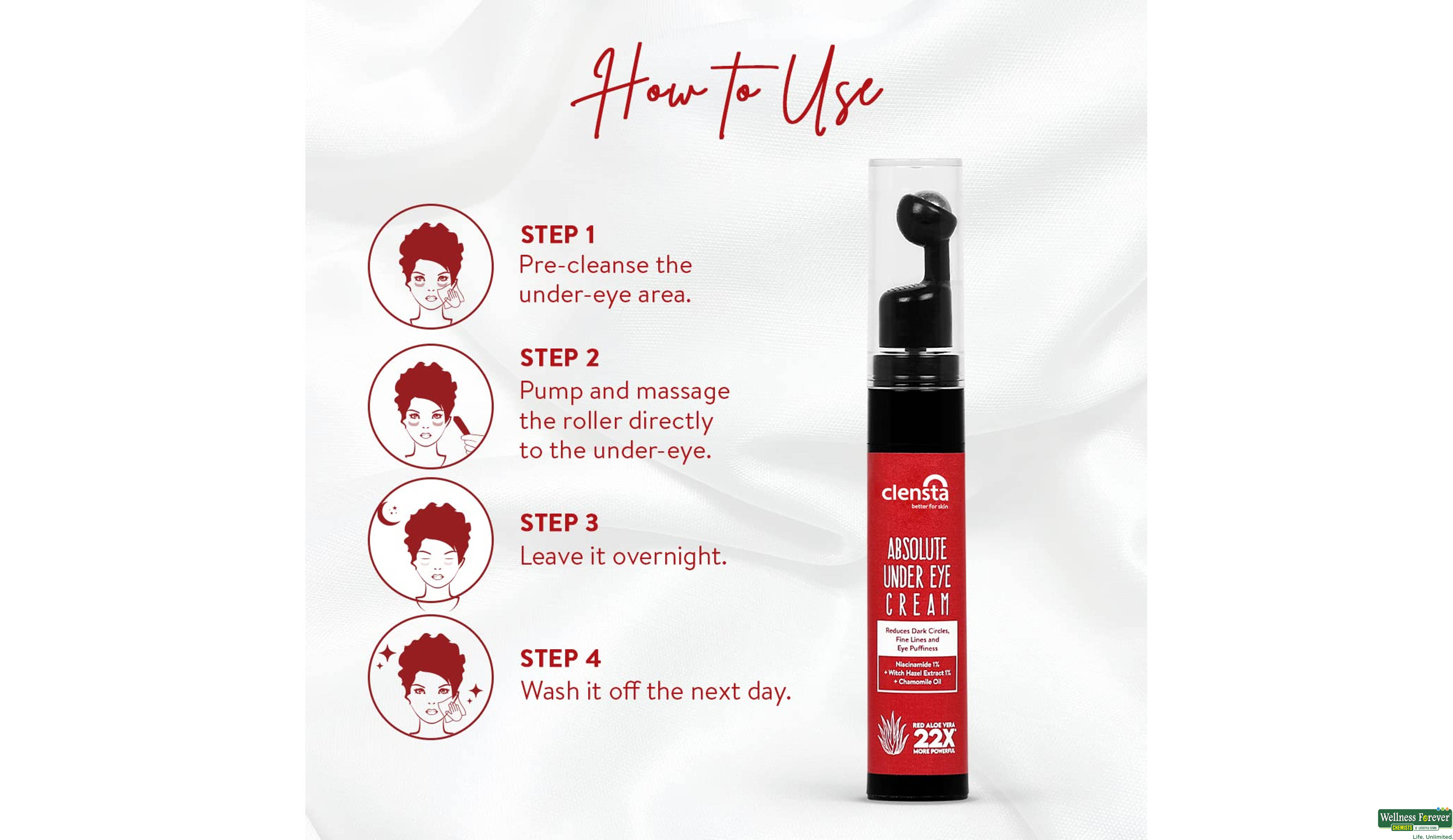 CLENSTA RED ALOEVERA UNDER EYE CREAM 15GM- 4, 15GM, null