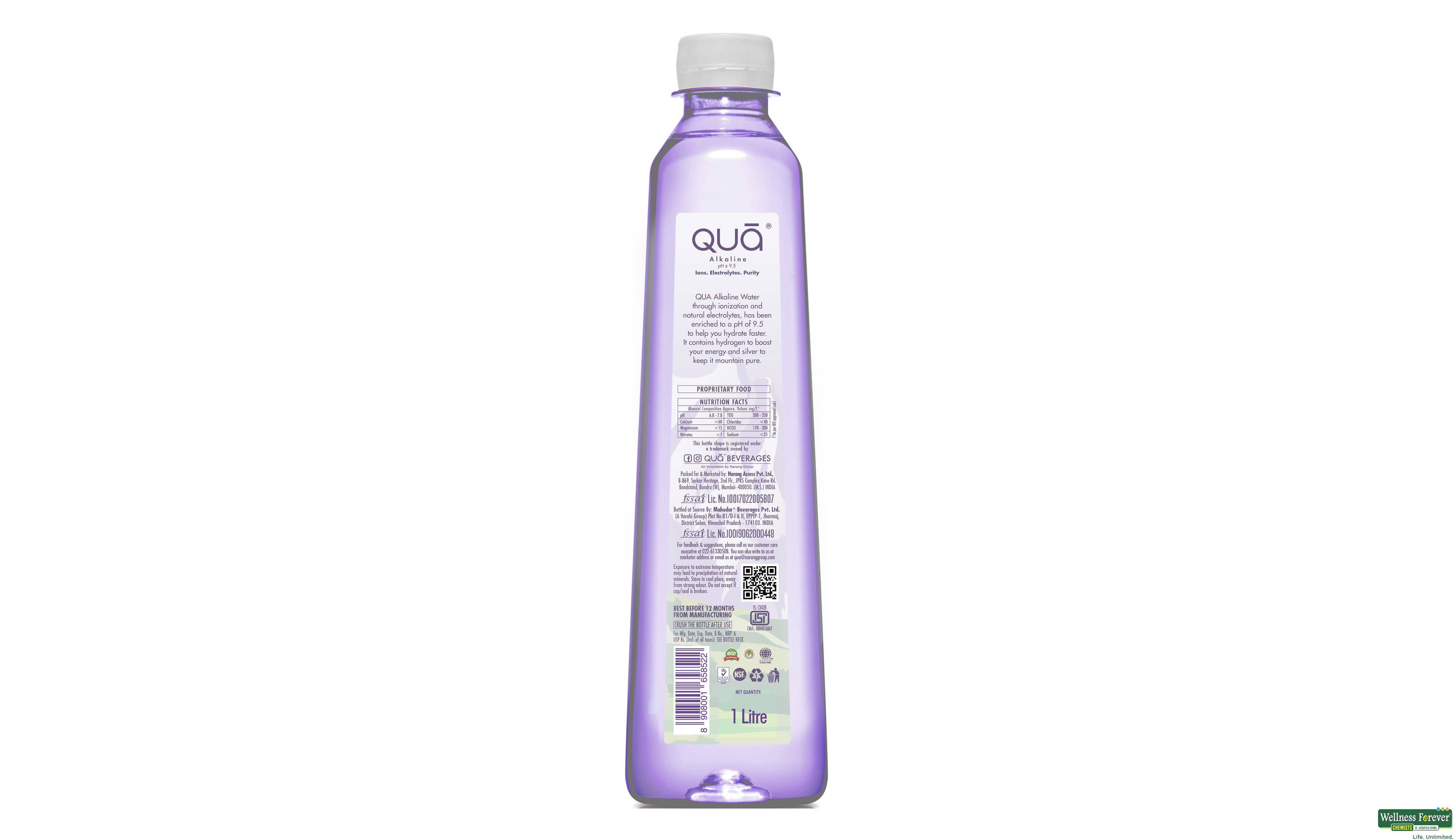 QUA ALKALINE WATER 1000ML- 2, 1000ML, null