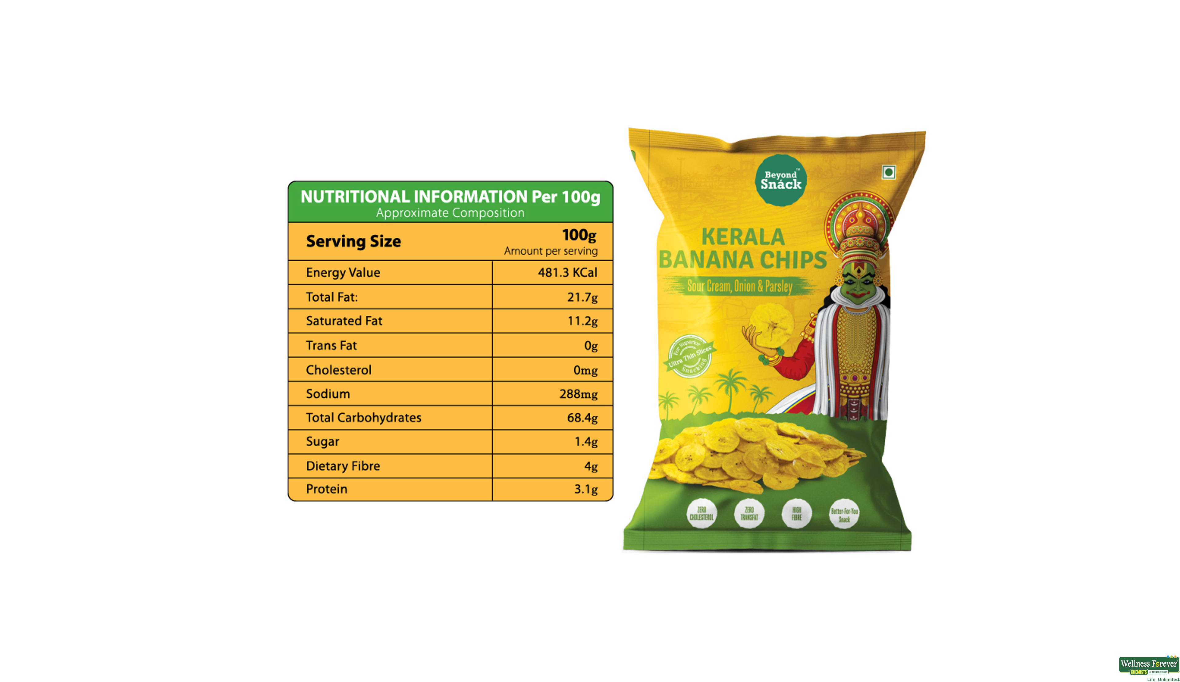 BEYOND SNACK BANANA SOUR CRM ON&PAR 75GM- 3, 75GM, null