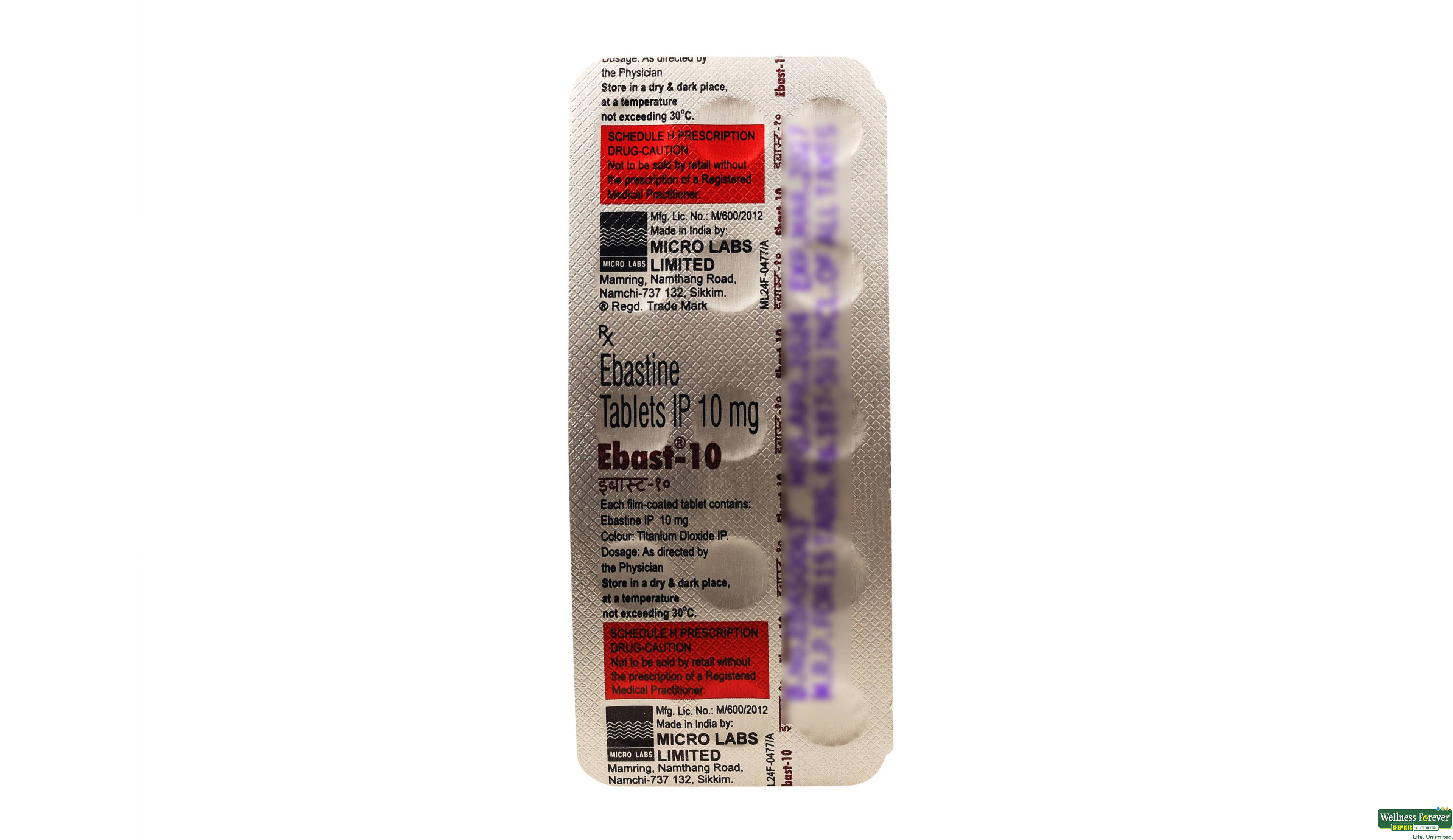 EBAST 10MG 15TAB- 1, 15TAB, null