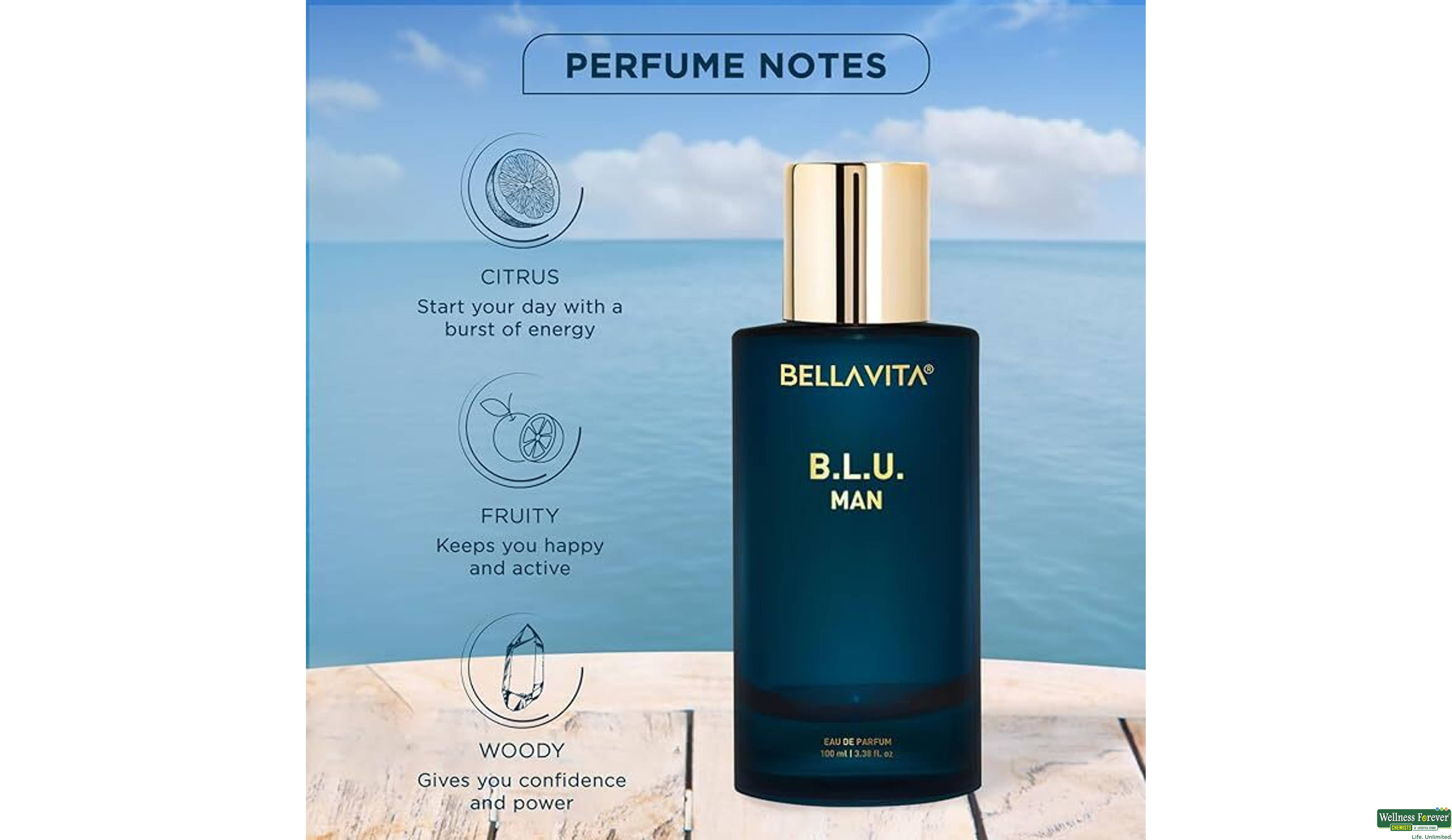 BELLA VITA LUXURY BLU MAN PERFUME 100ML- 3, 1PC, null
