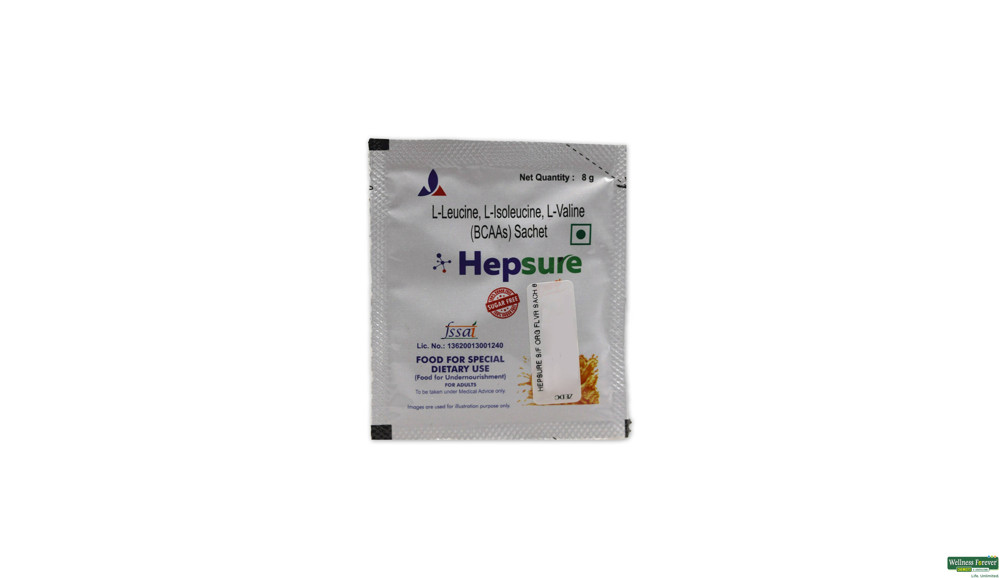 HEPSURE S/F ORG FLVR SACH 8GM- 1, 8GM, null