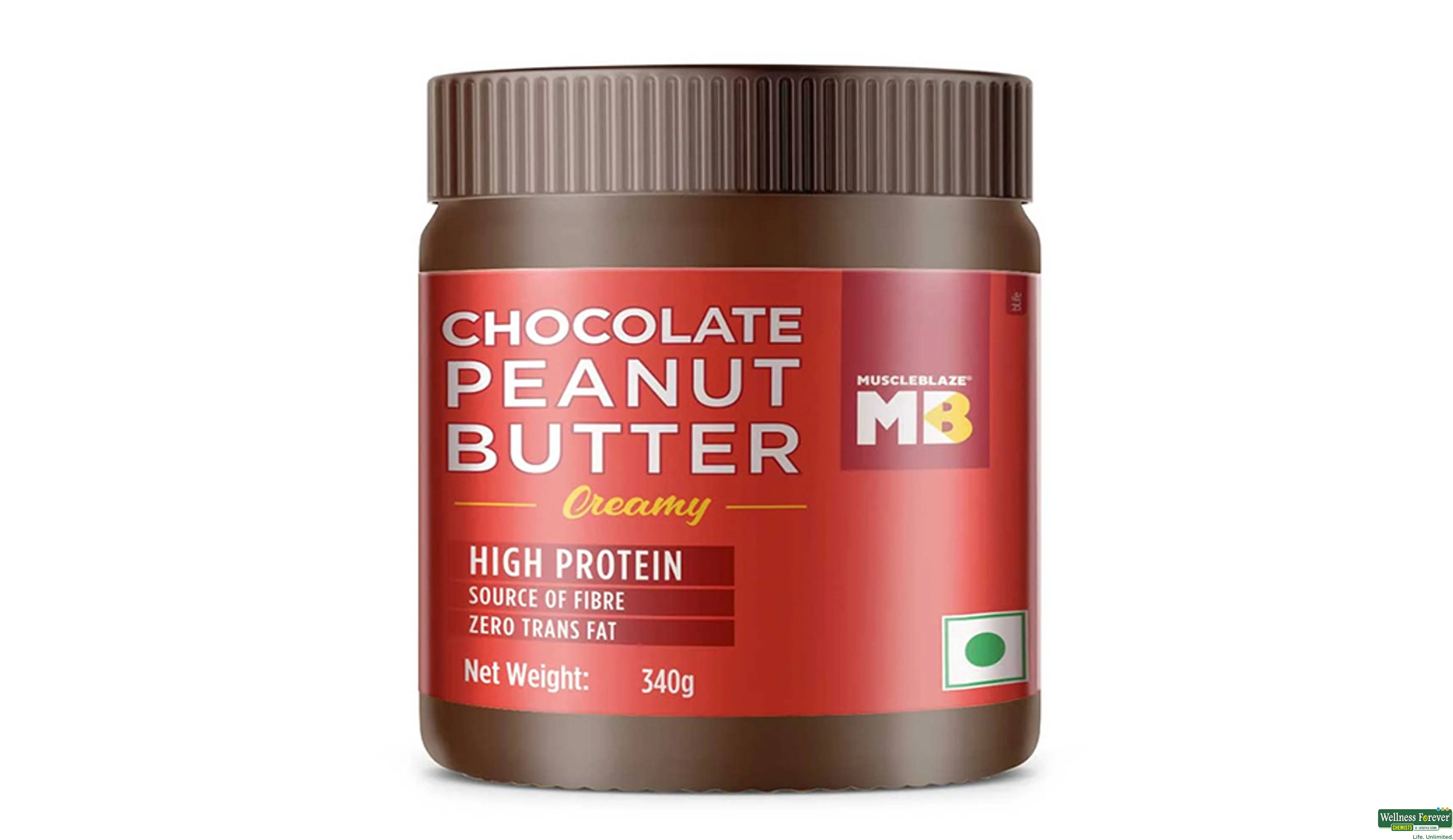 MUSCLEBLAZE CHOC PEANUT BUTTER CREAMY 340G- 1, 340GM, null