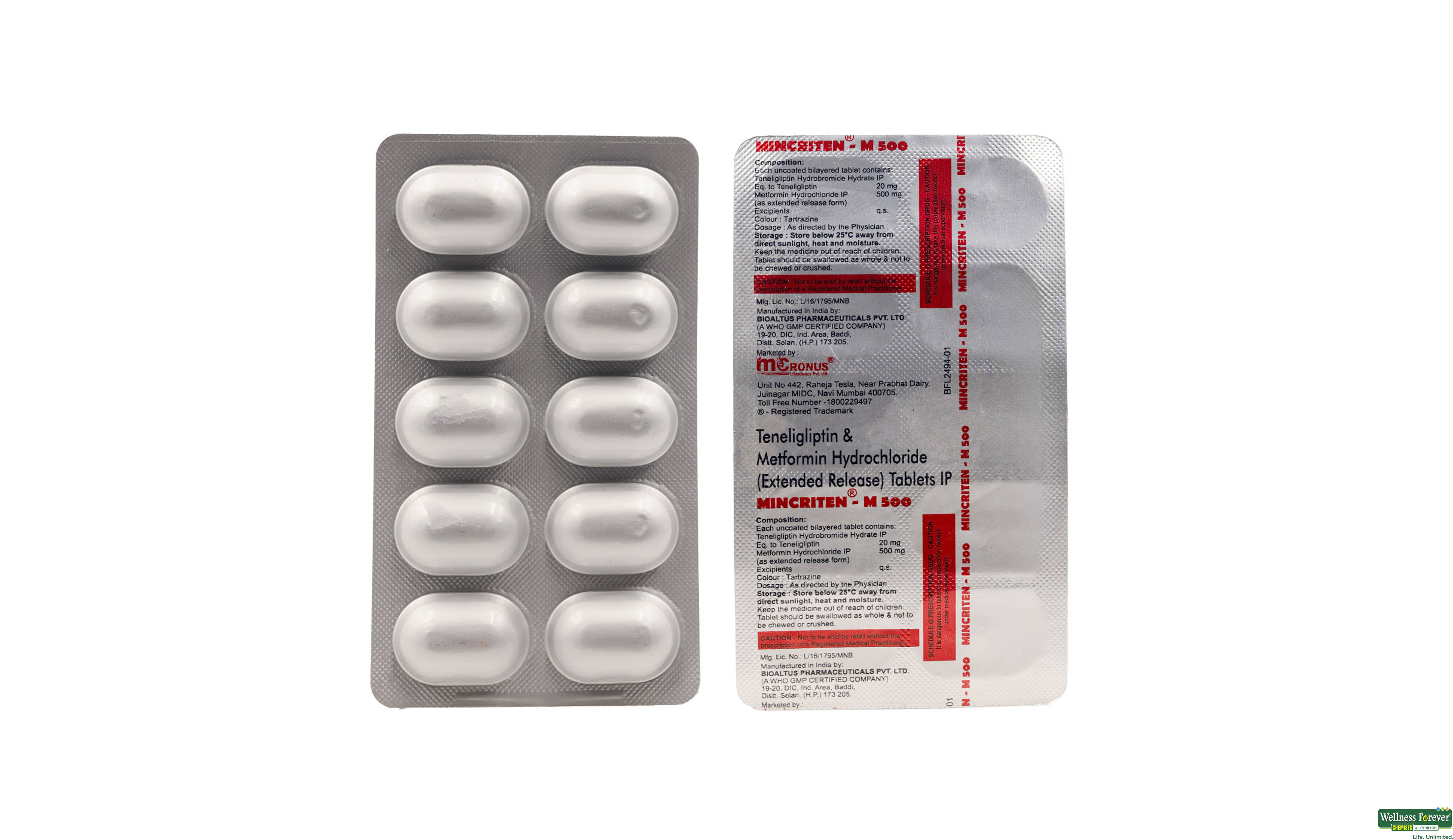MINCRITEN M 500MG 10TAB- 1, 10TAB, null