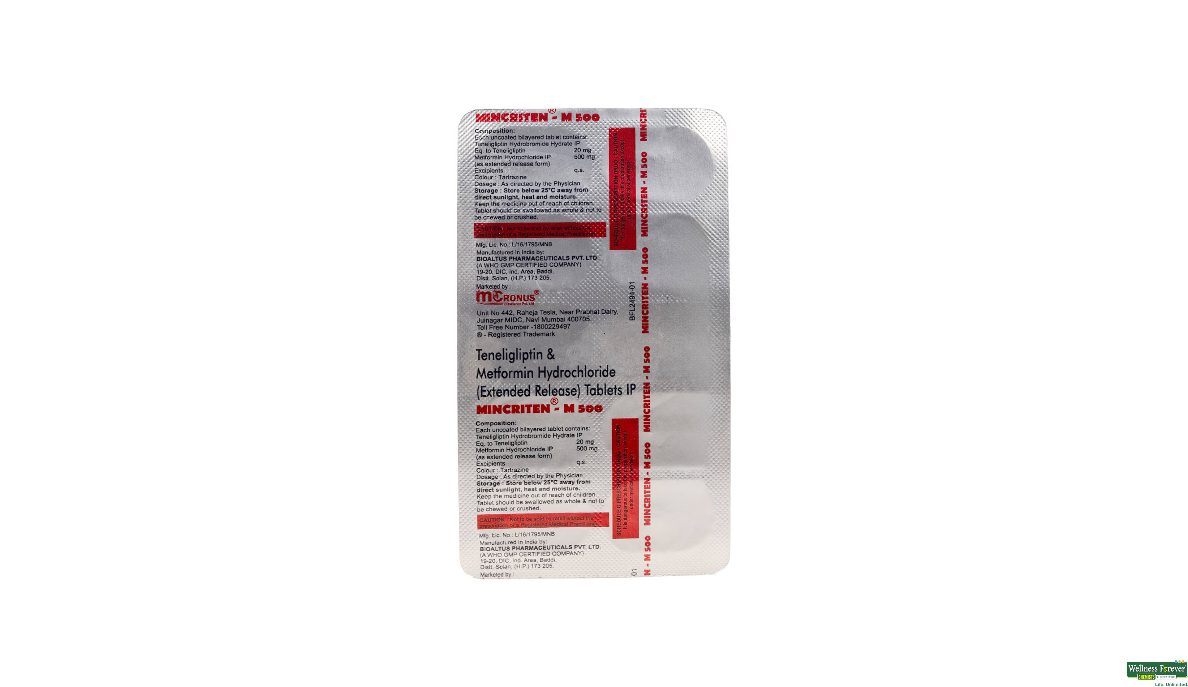 MINCRITEN M 500MG 10TAB- 2, 10TAB, null