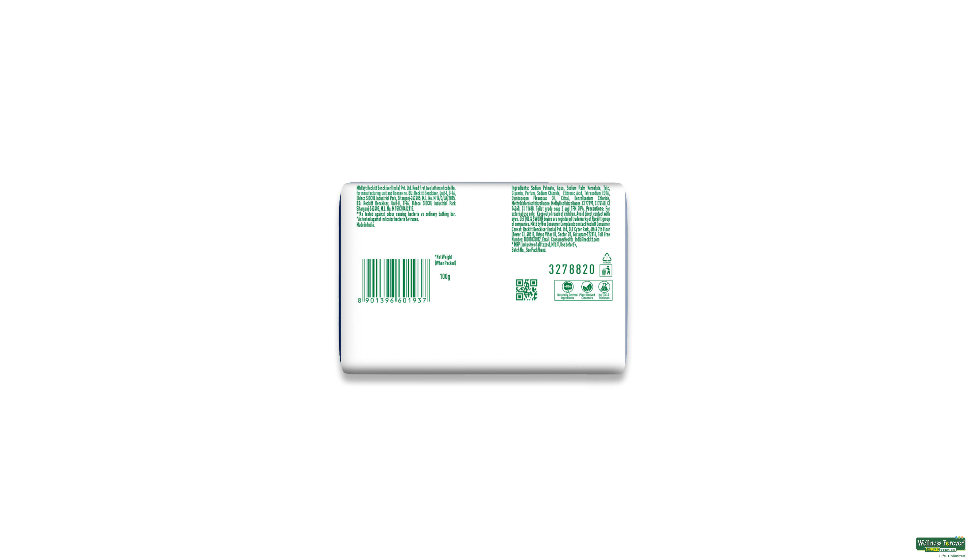 DETT SOAP COLOGNE FRESH 100GM- 2, 100GM, null