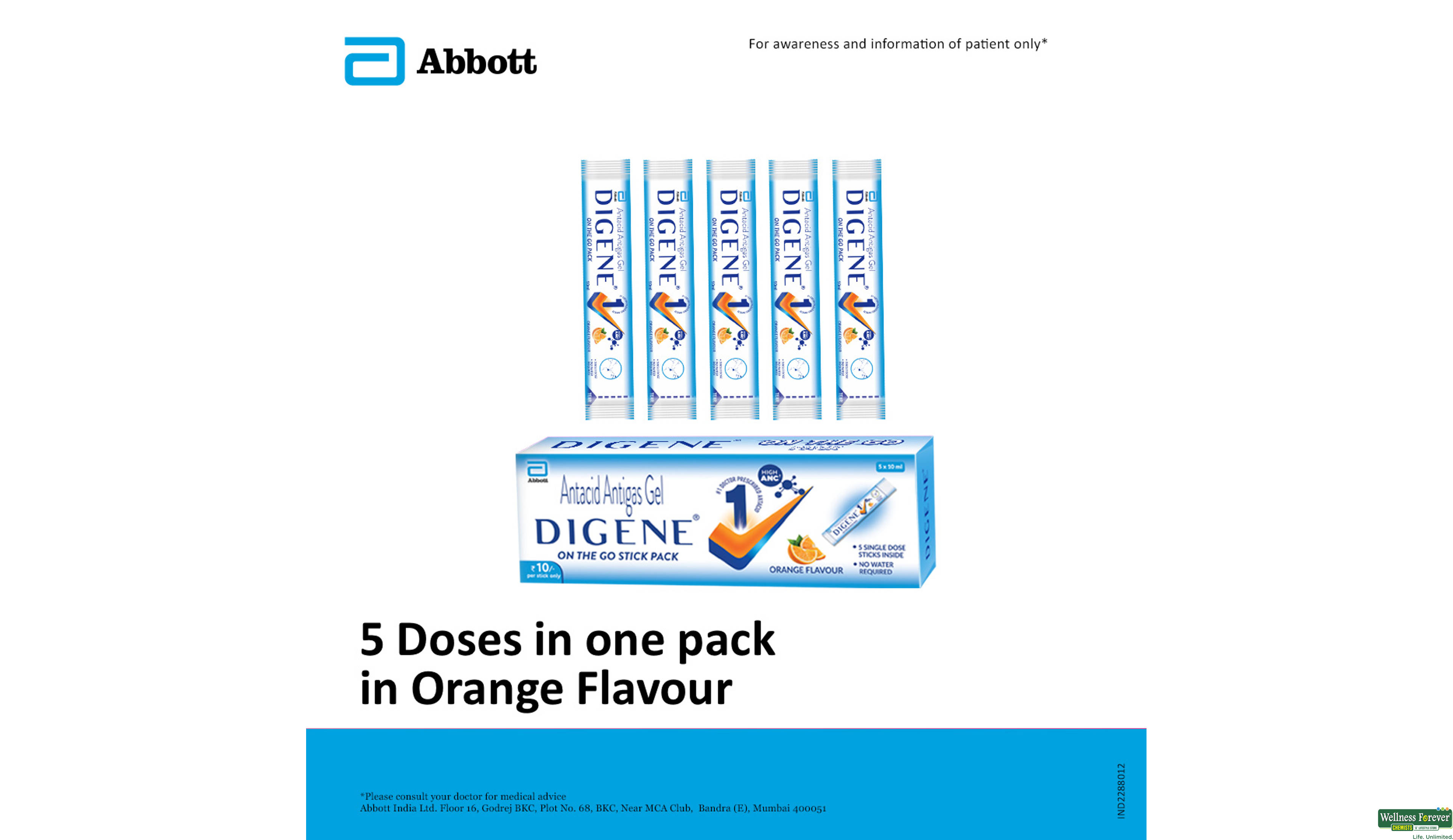 DIGENE ON THE GO TRAVEL PACK ORANGE GEL 5 PC- 6, 5PC, null