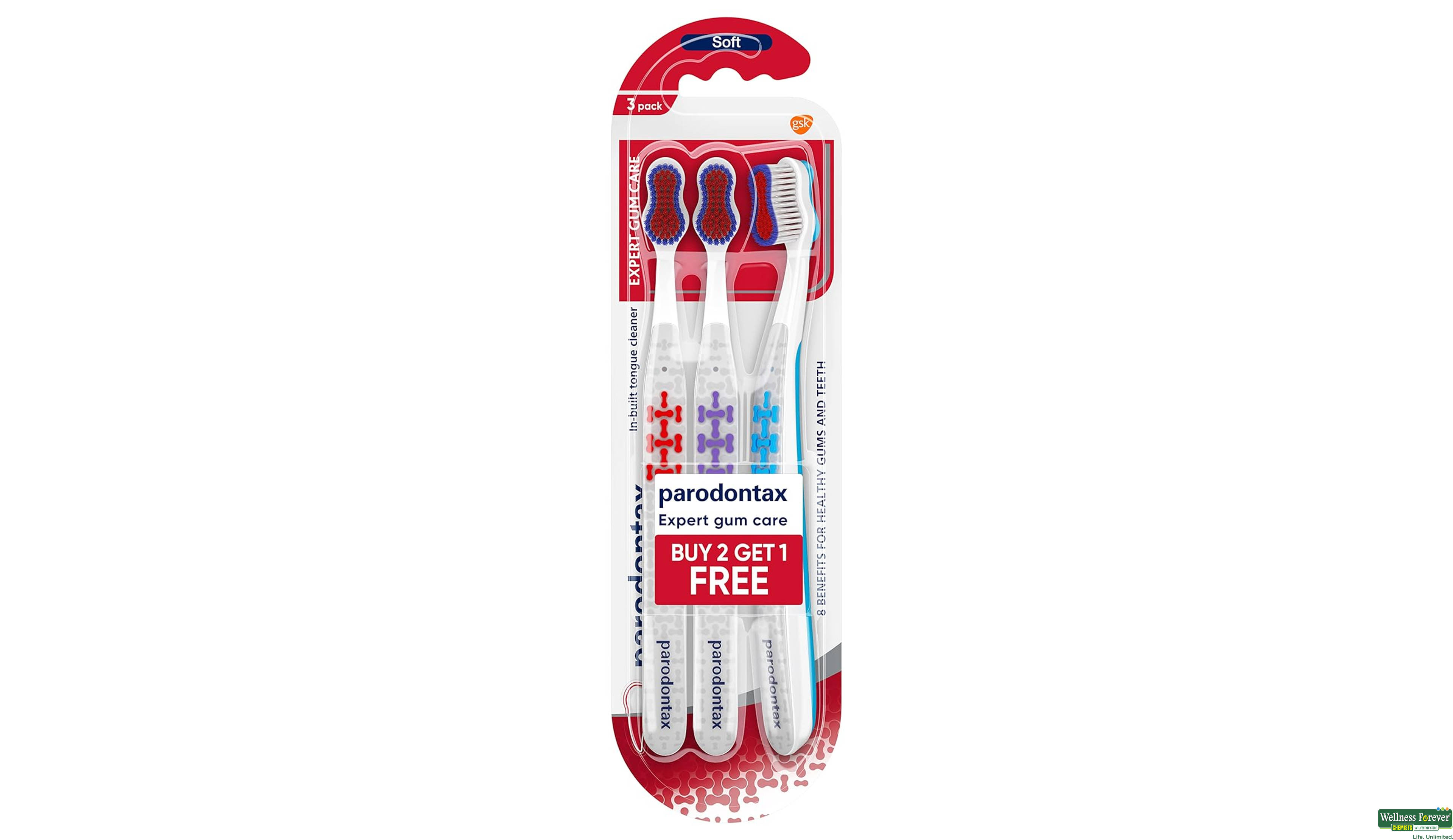 PARODONTAX T/BRUSH EXP GUM CARE SOFT 2+1- 1, 1PC, null