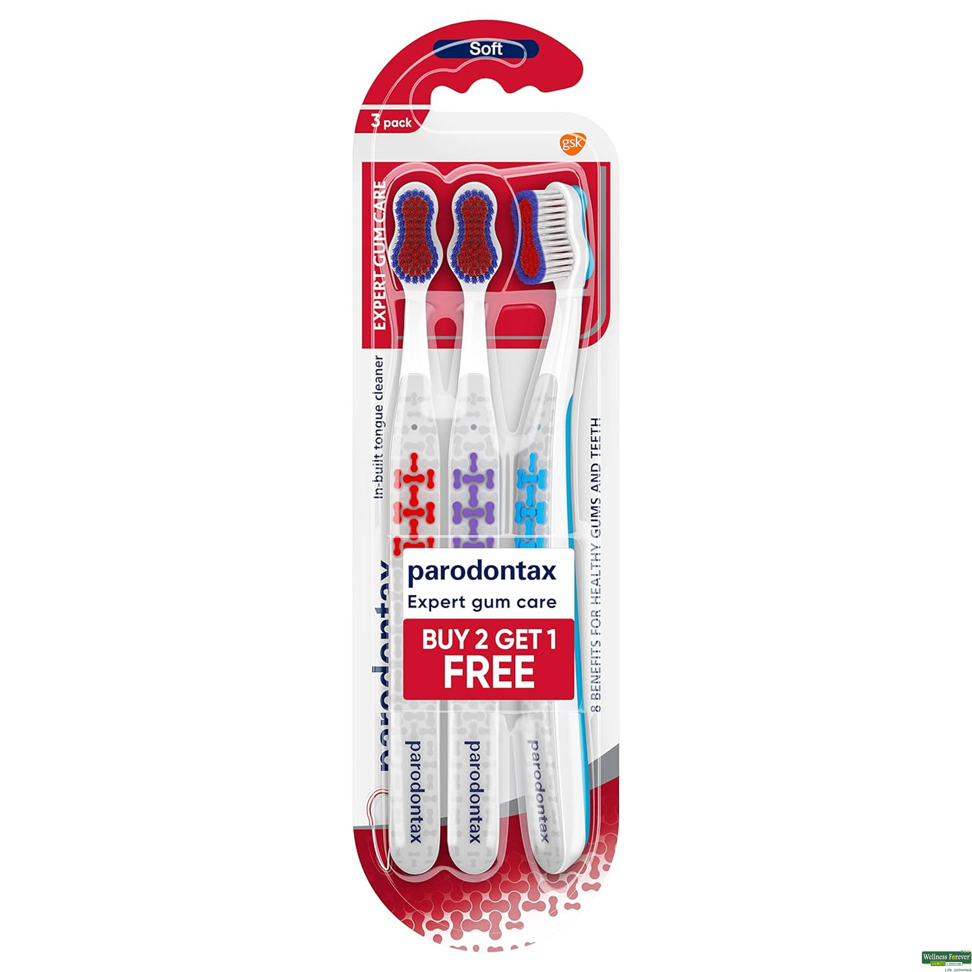 PARODONTAX T/BRUSH EXP GUM CARE SOFT 2+1-image