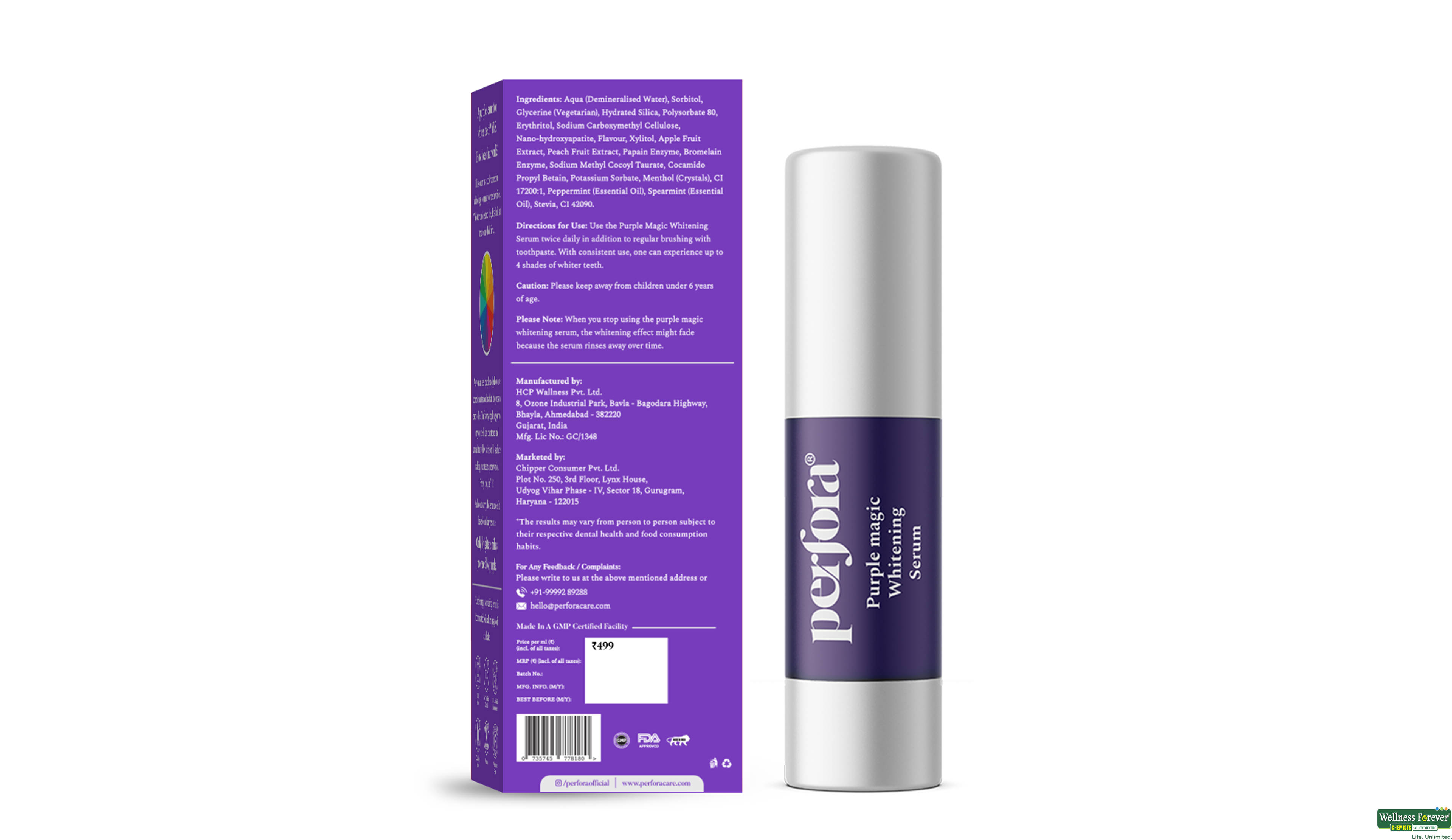 PERFORA WHITENING SERUM PURPLE MAGIC 30ML- 2, 30ML, null